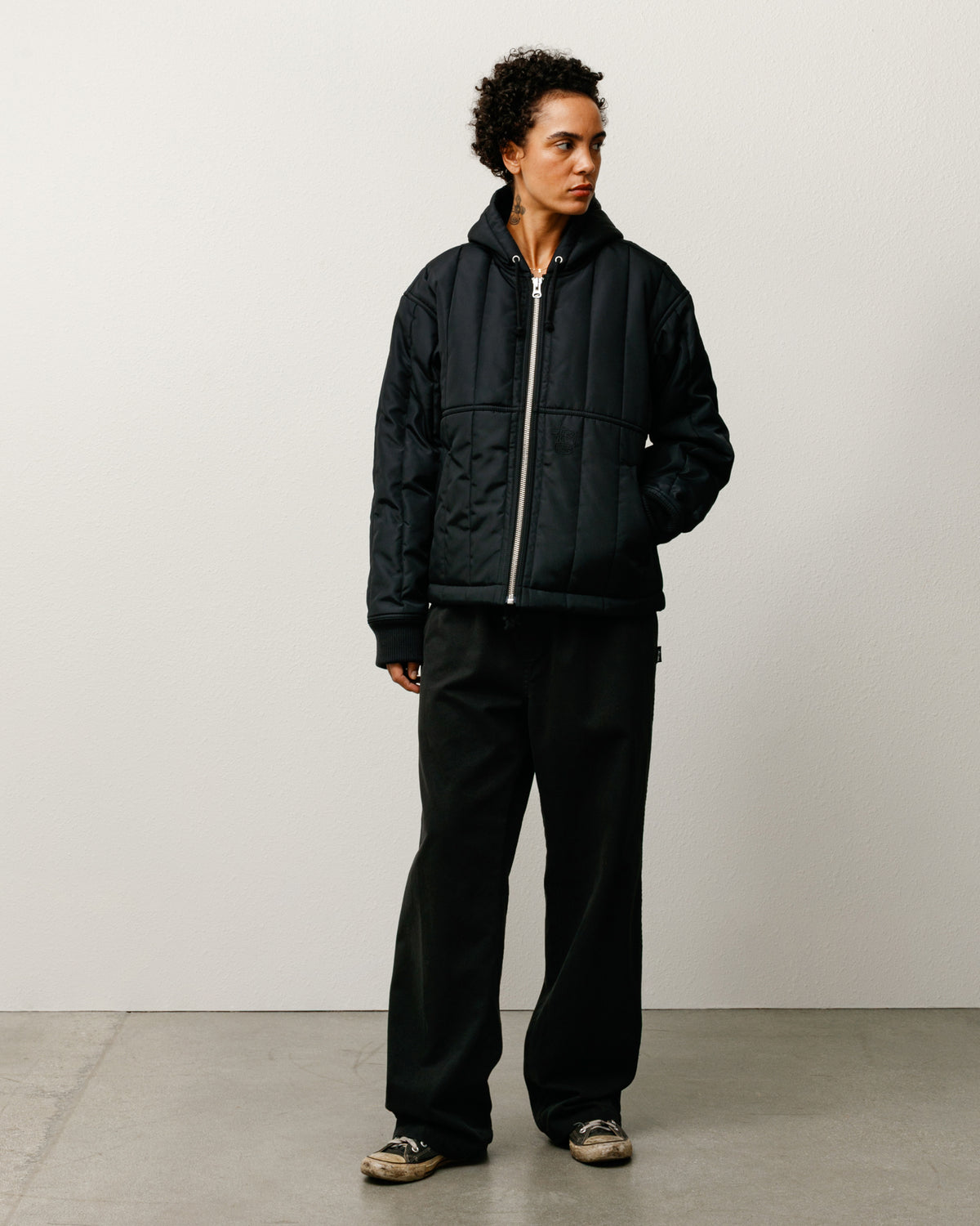 Quilted Nylon Work Jacket – Black | Outerwear | Stüssy Japan