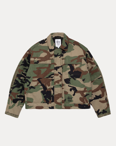 Workgear Jacket Mens Long Sleeve In Woodland Camo