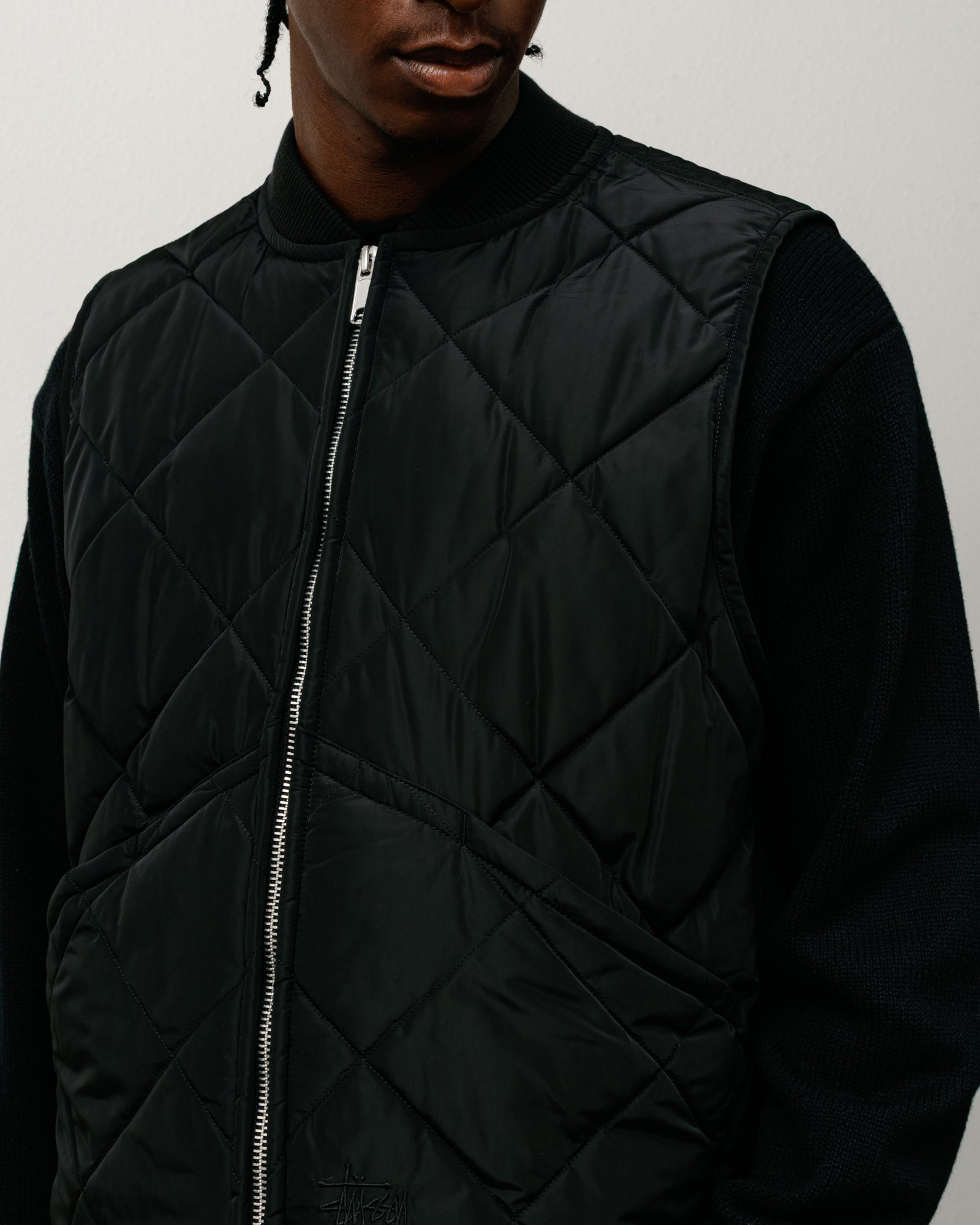 Thermal Lined Quilted Vest – Black | Outerwear | Stüssy Japan