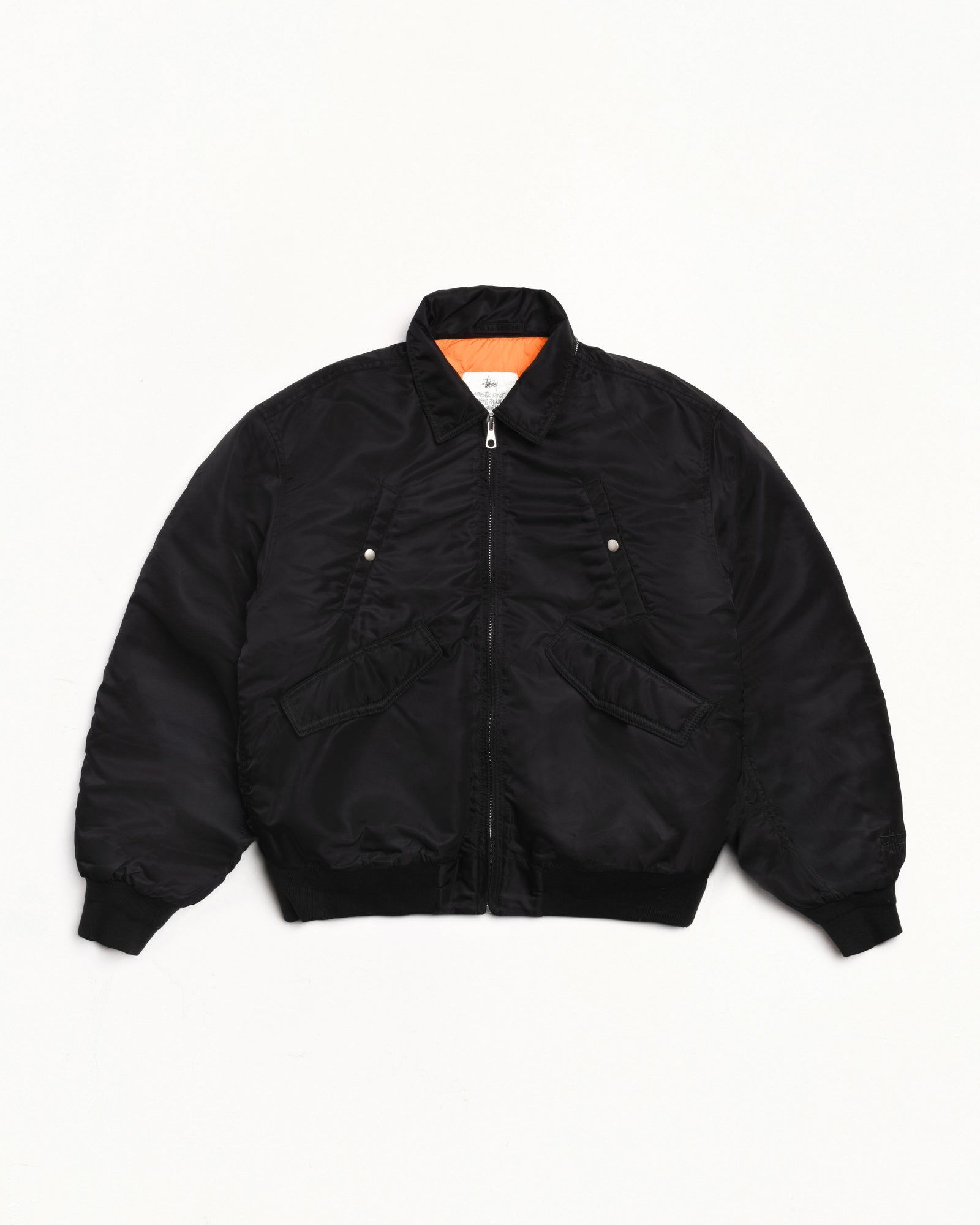 Stussy ブラックジャケット Stussy Flight Bomber Jacket (STUSSY/ジャケットその他