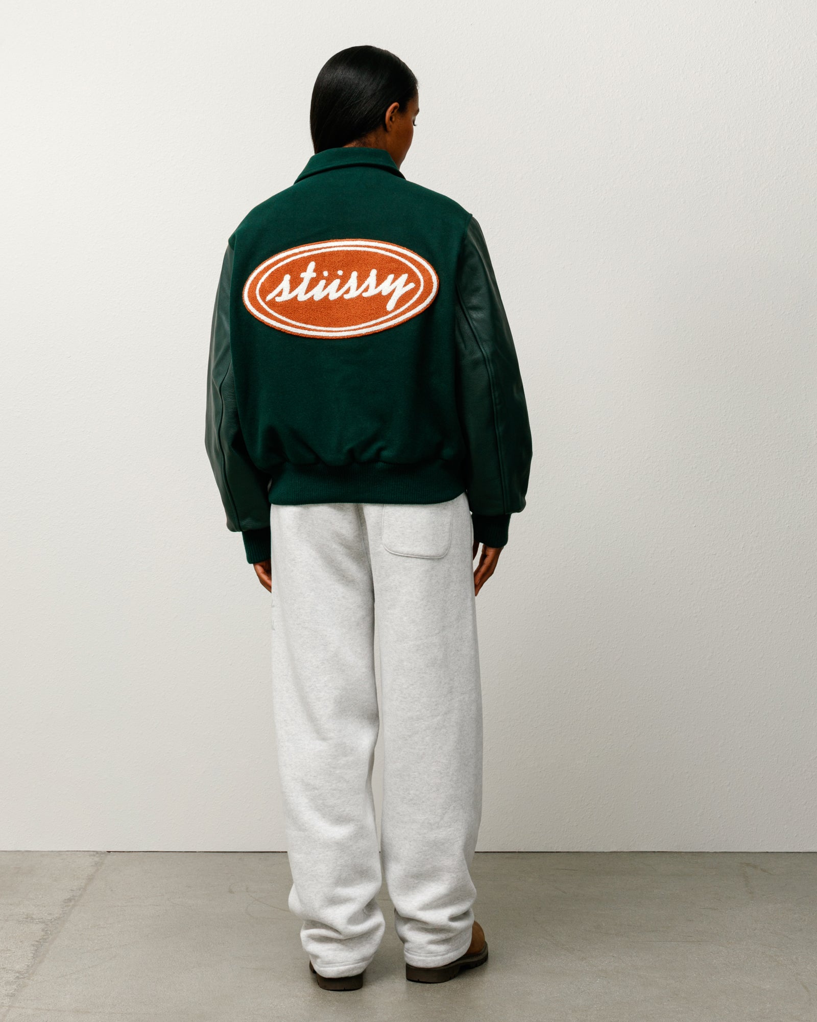 Script Oval Varsity Mens Long Sleeve In Green