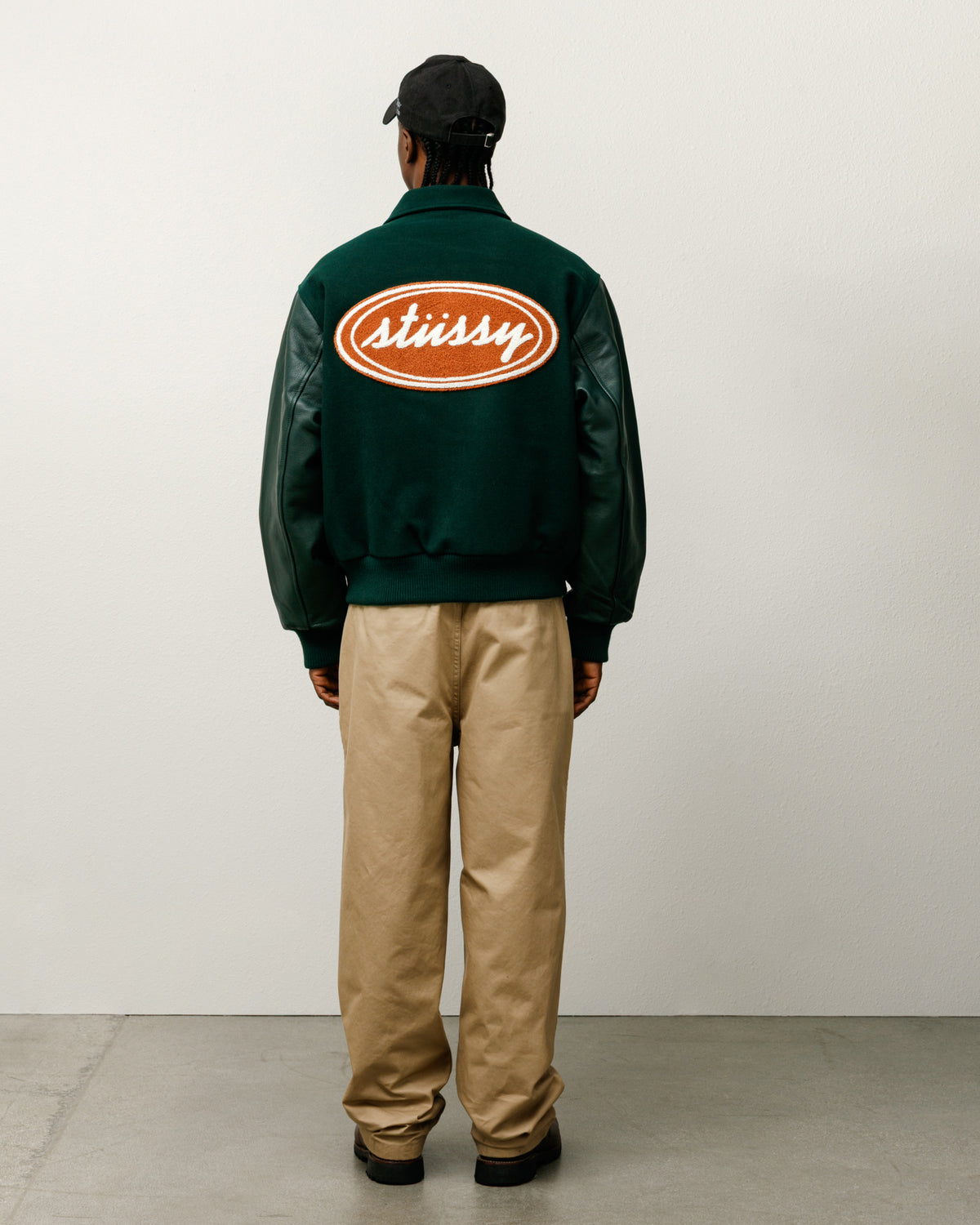 Script Oval Varsity Jacket – Green | Outerwear | Stüssy Japan