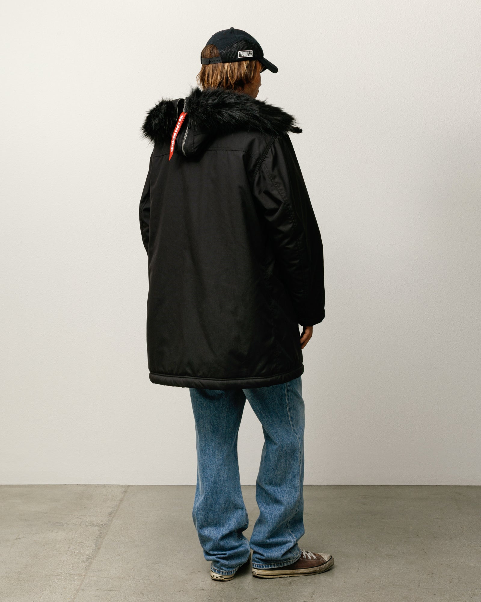 Stussy X Alpha Military Parka Mens Long Sleeve In Black