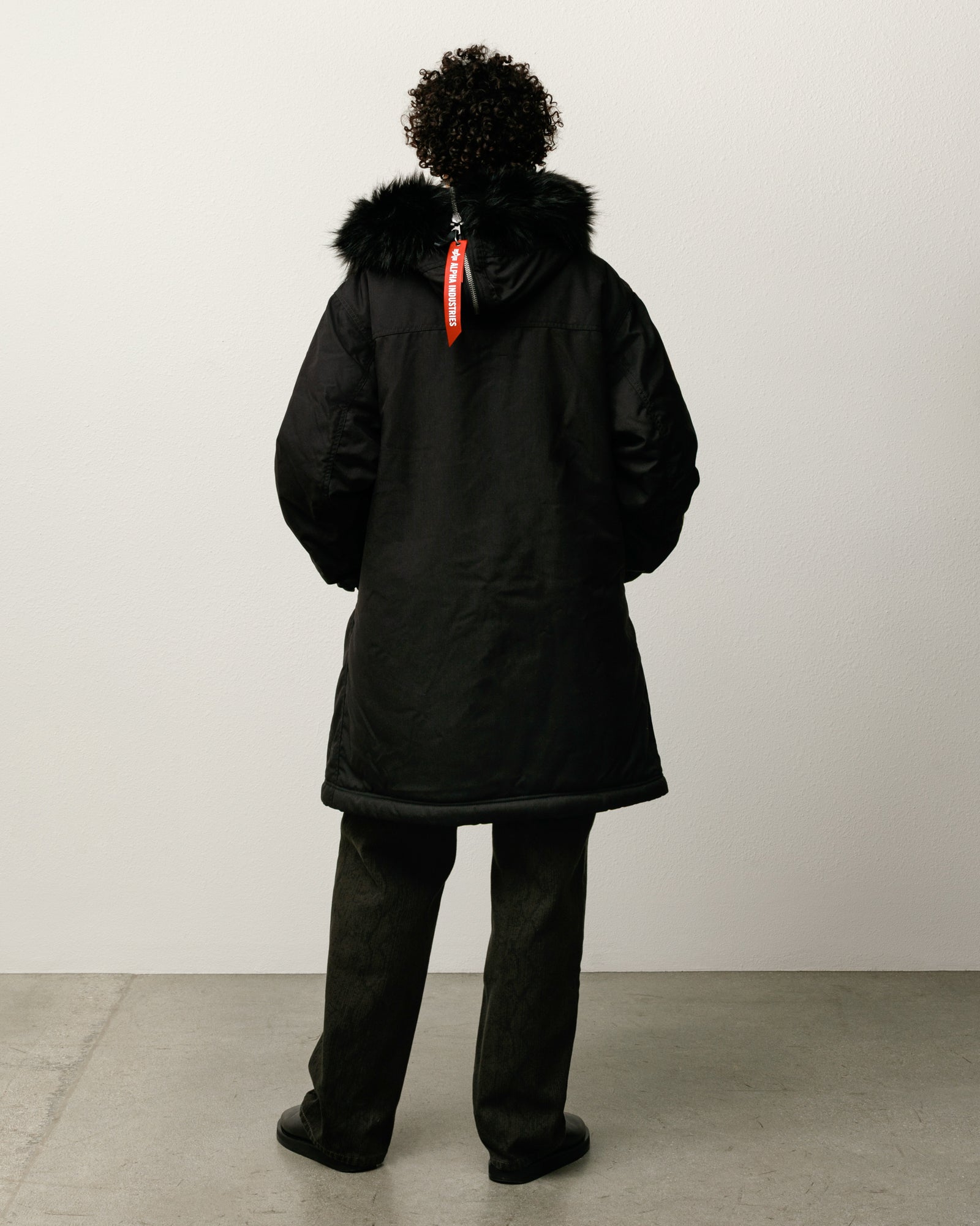 Stussy X Alpha Military Parka Mens Long Sleeve In Black