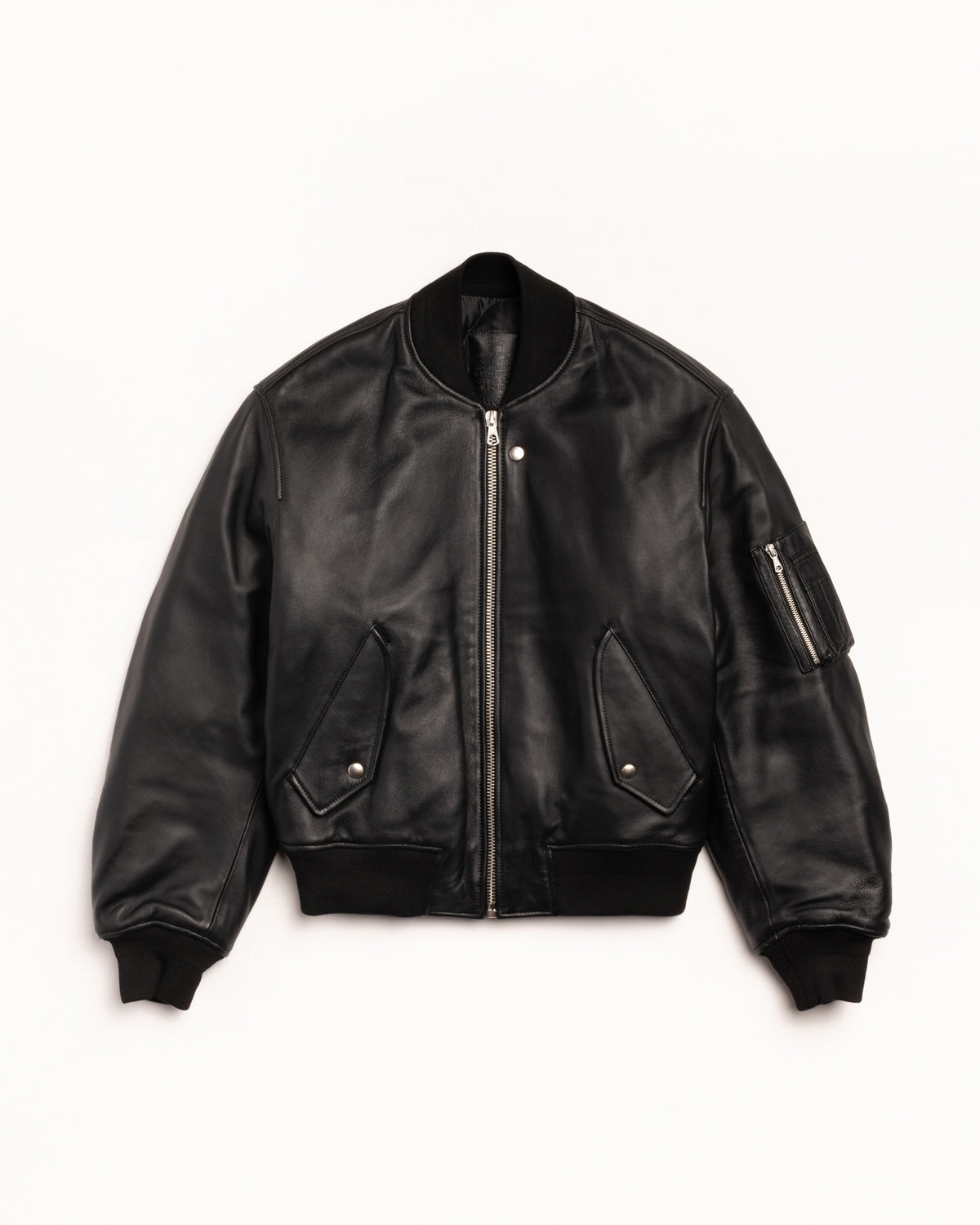 Leather Built Bomber – Black | Outerwear | Stüssy Japan