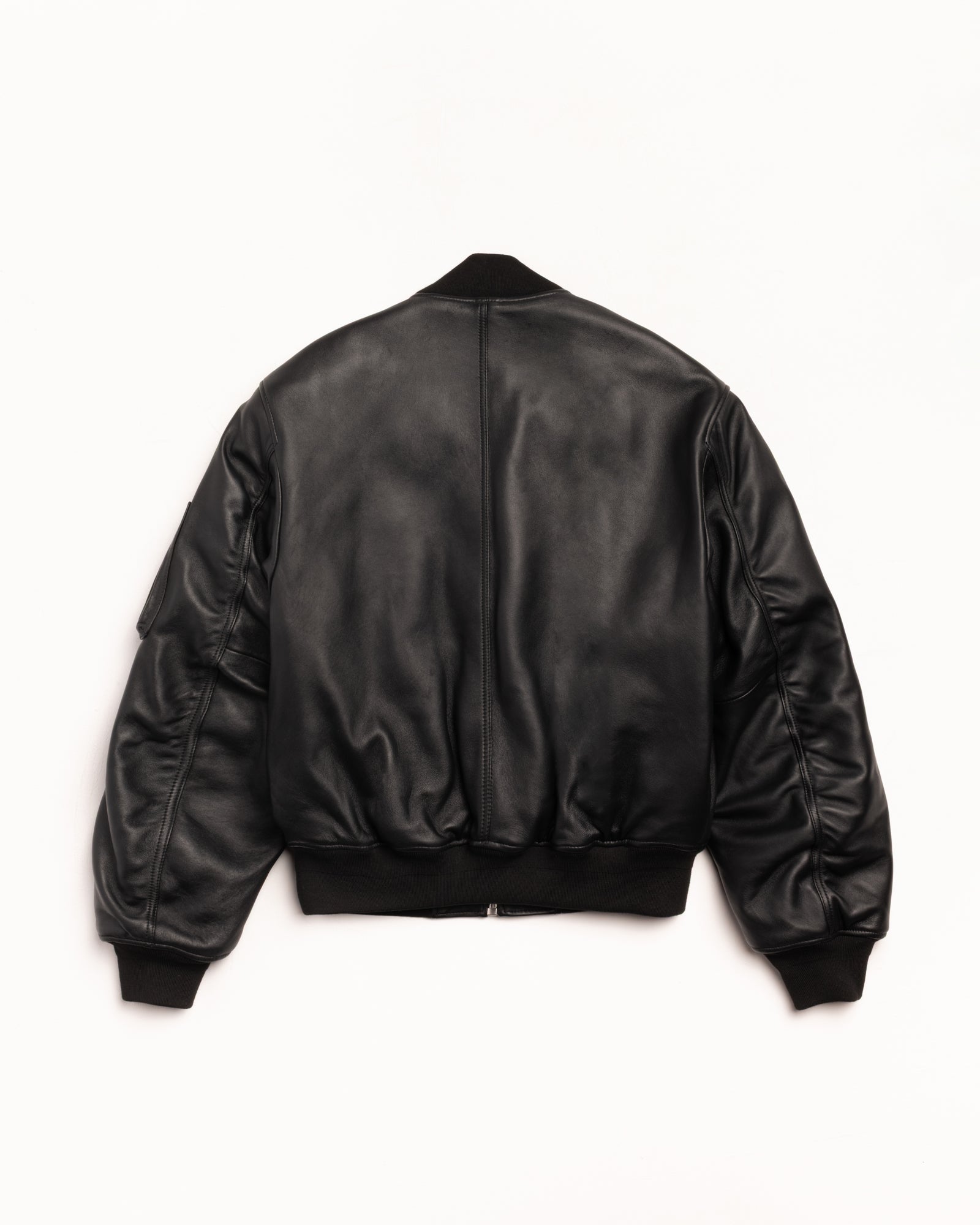 Leather Built Bomber – Black | Outerwear | Stüssy Japan