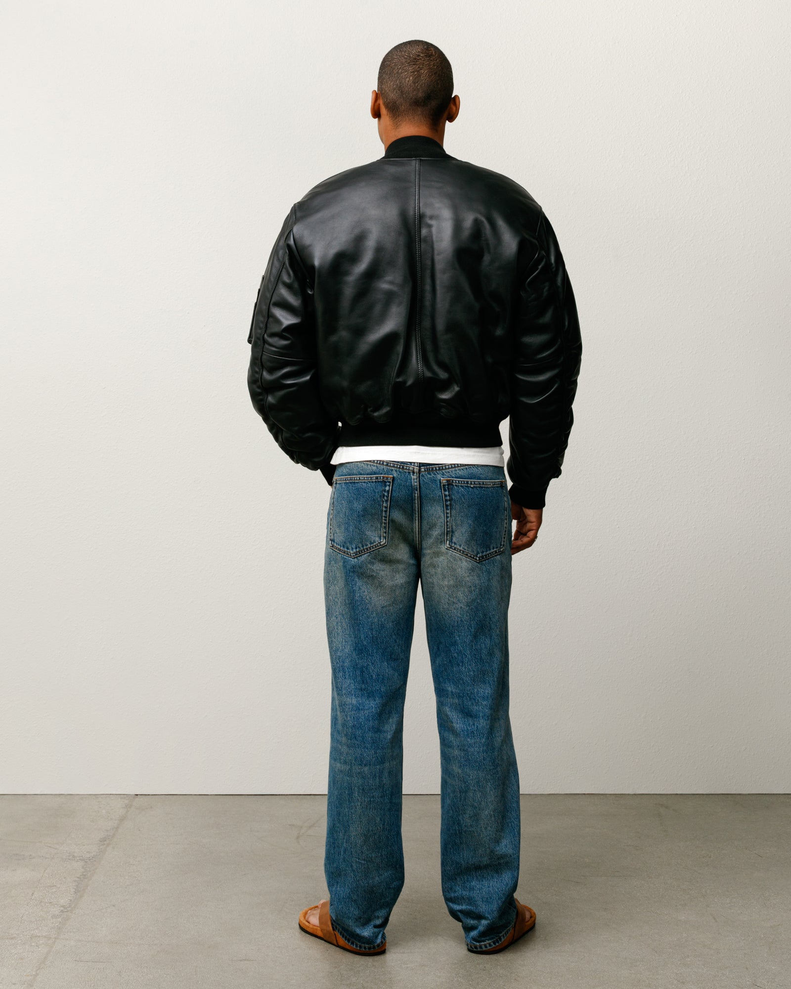 Leather Built Bomber – Black | Outerwear | Stüssy Japan