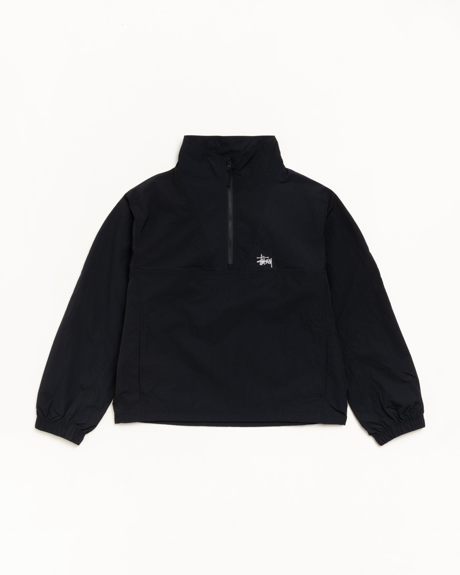 Warm Up Pullover – Black | Outerwear | Stüssy Japan