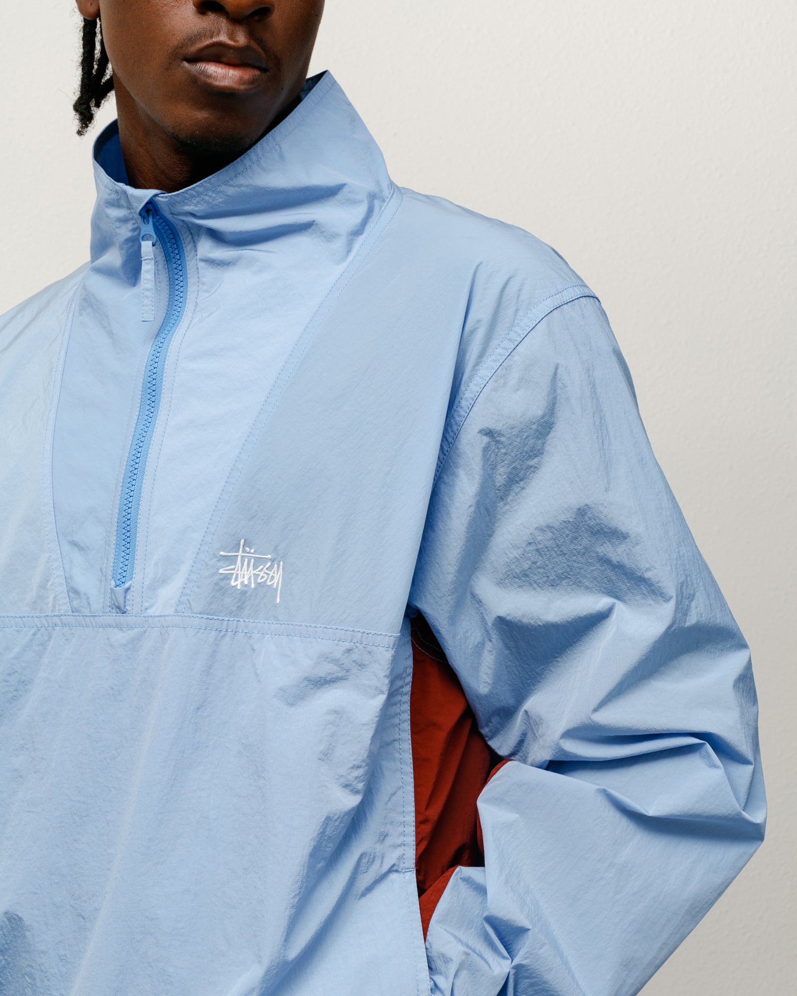 Warm Up Pullover – Blue | Outerwear | Stüssy Japan