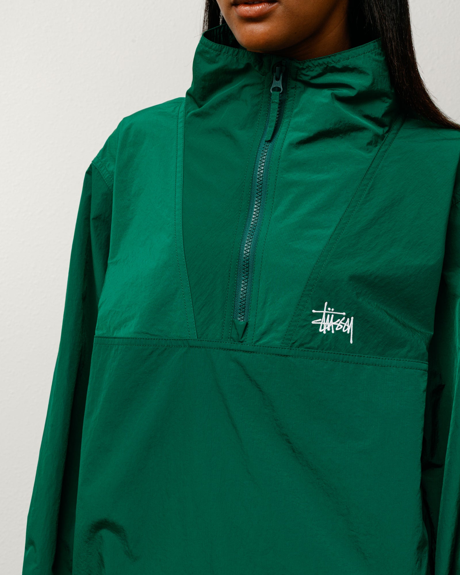 Warm Up Pullover – Green | Outerwear | Stüssy Japan