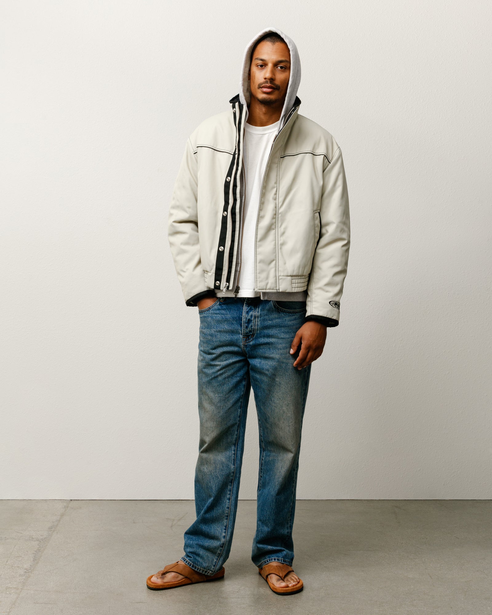 Insulated Built Jacket Mens Long Sleeve In Sand