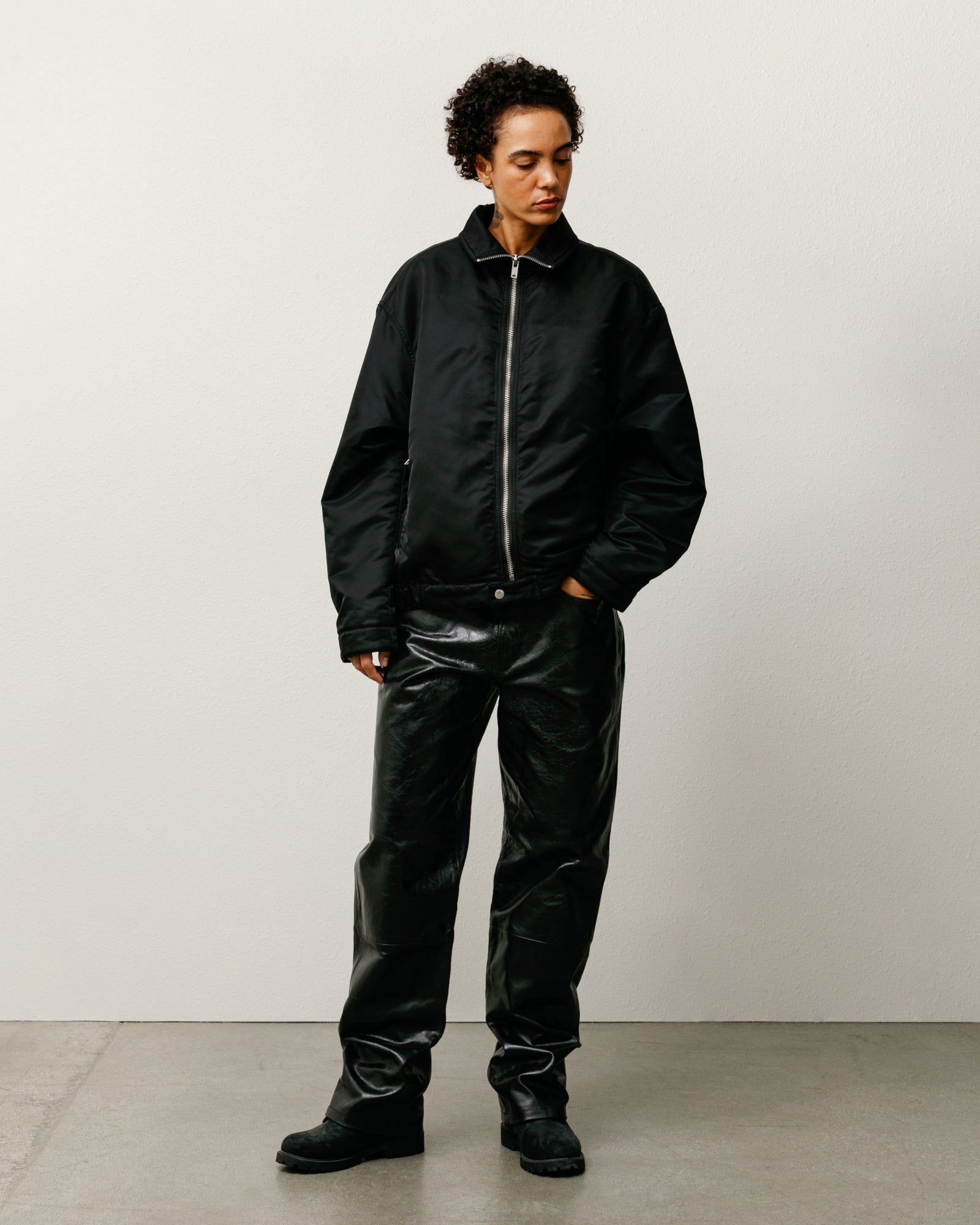 タクミ　Stussy ブラック ナイロンジャケット M Pile Lined Zip Jacket – Black | Outerwear | Stüssy Japan