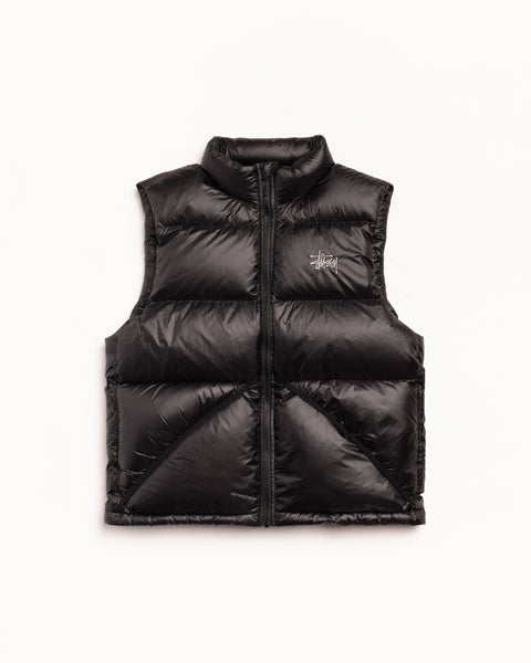 Micro Ripstop Down Vest Mens Long Sleeve In Black
