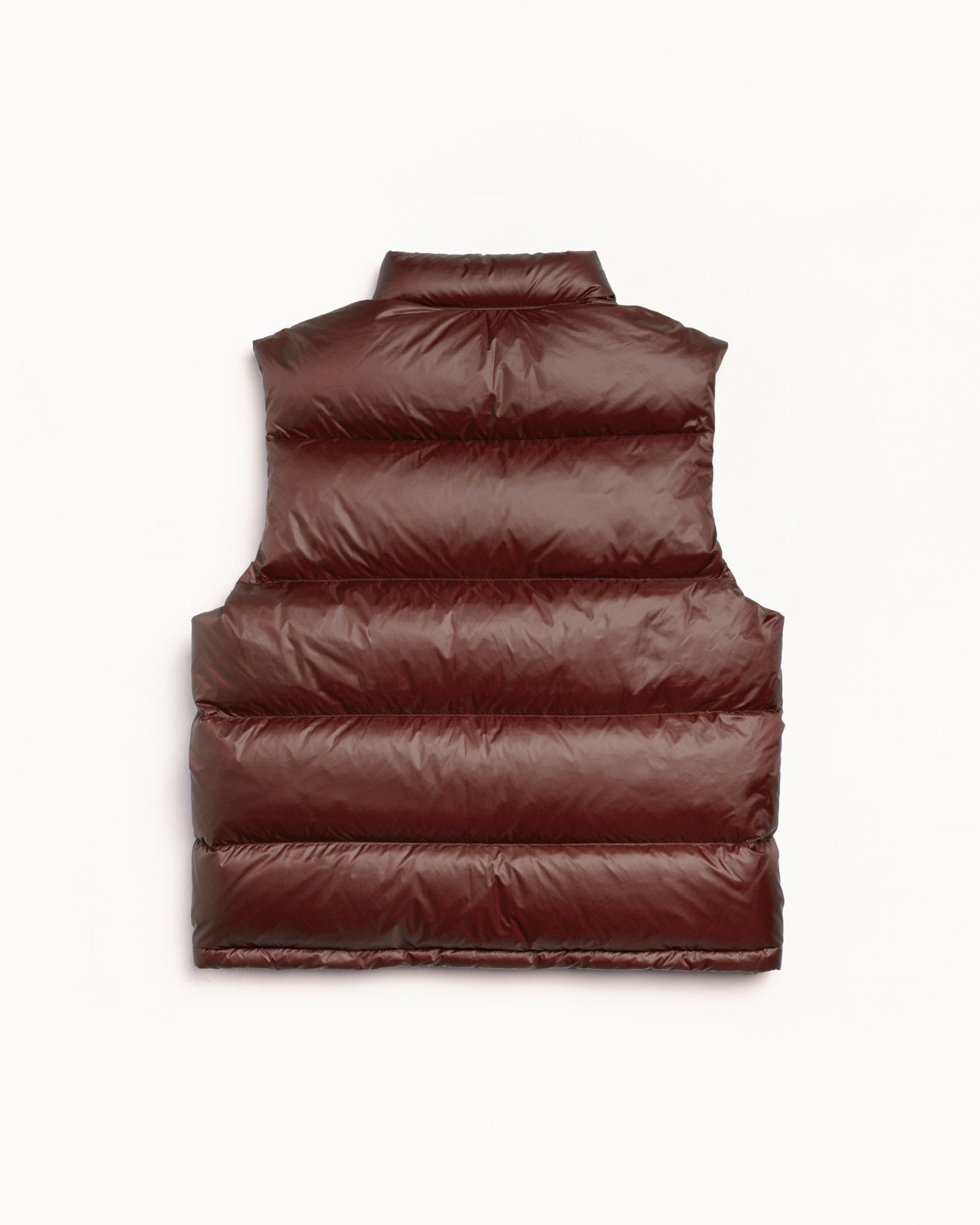 Micro Ripstop Down Vest Mens Long Sleeve In Brown