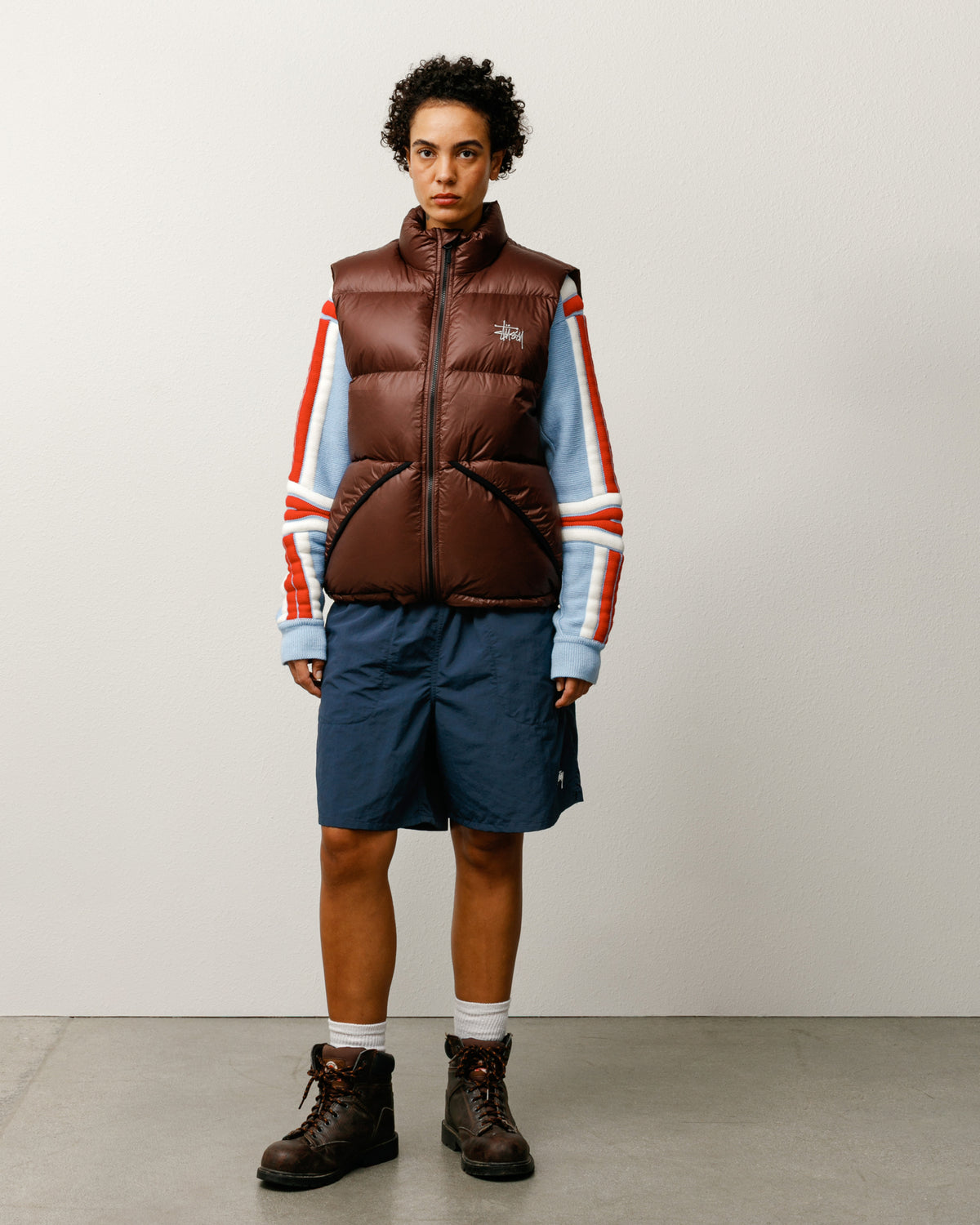 Micro Ripstop Down Vest – Brown | Outerwear | Stüssy Japan display picture 1