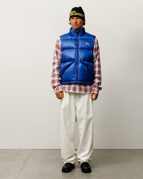 Micro Ripstop Down Vest Mens Long Sleeve In Royal