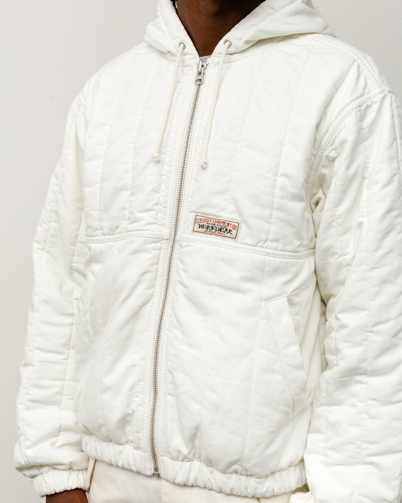 Stüssy ホワイト フード付きジャケット Quilted Canvas Work Jacket – Bone | Outerwear | Stüssy Japan