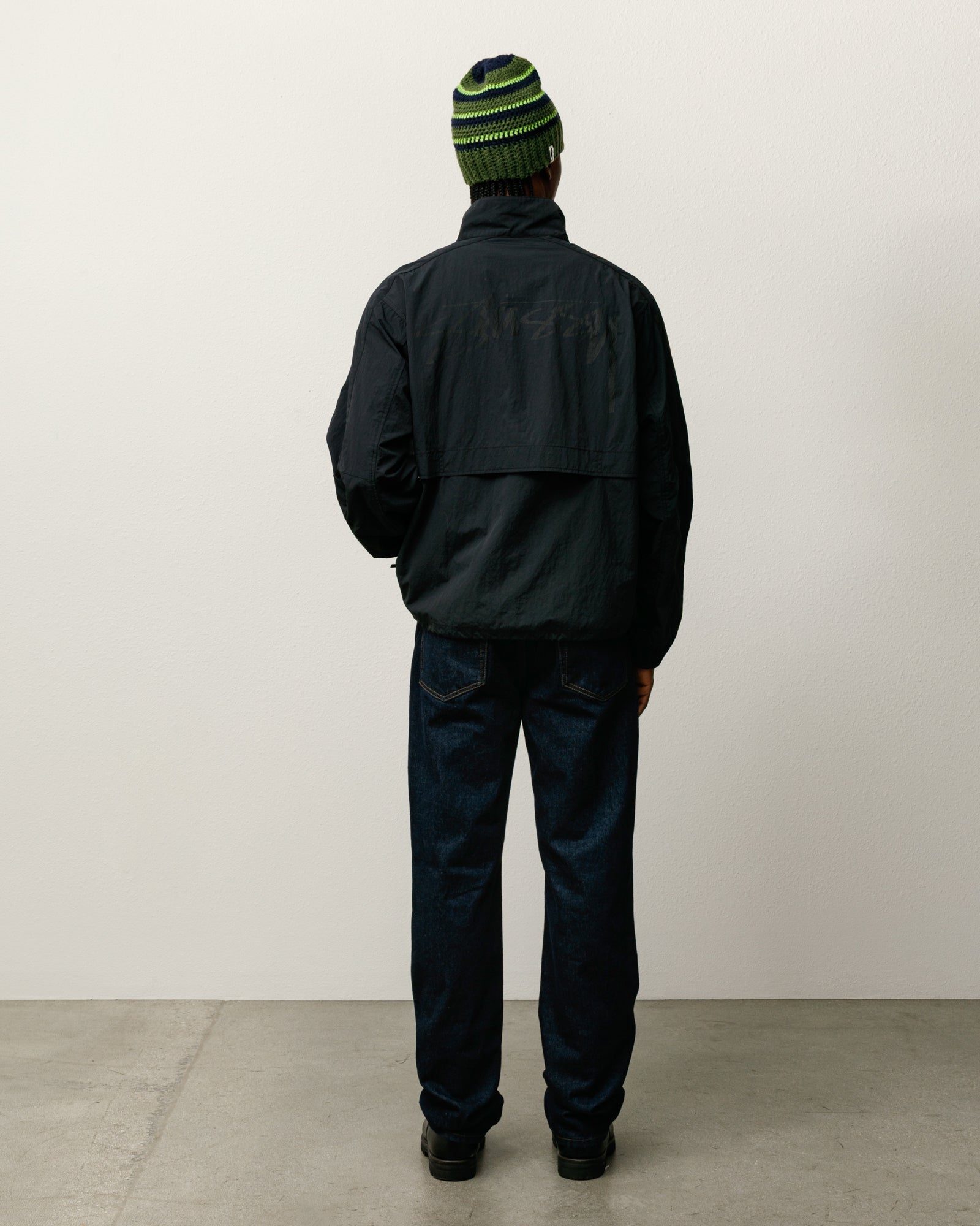 Lightweight Mock Jacket Mens Long Sleeve In Black