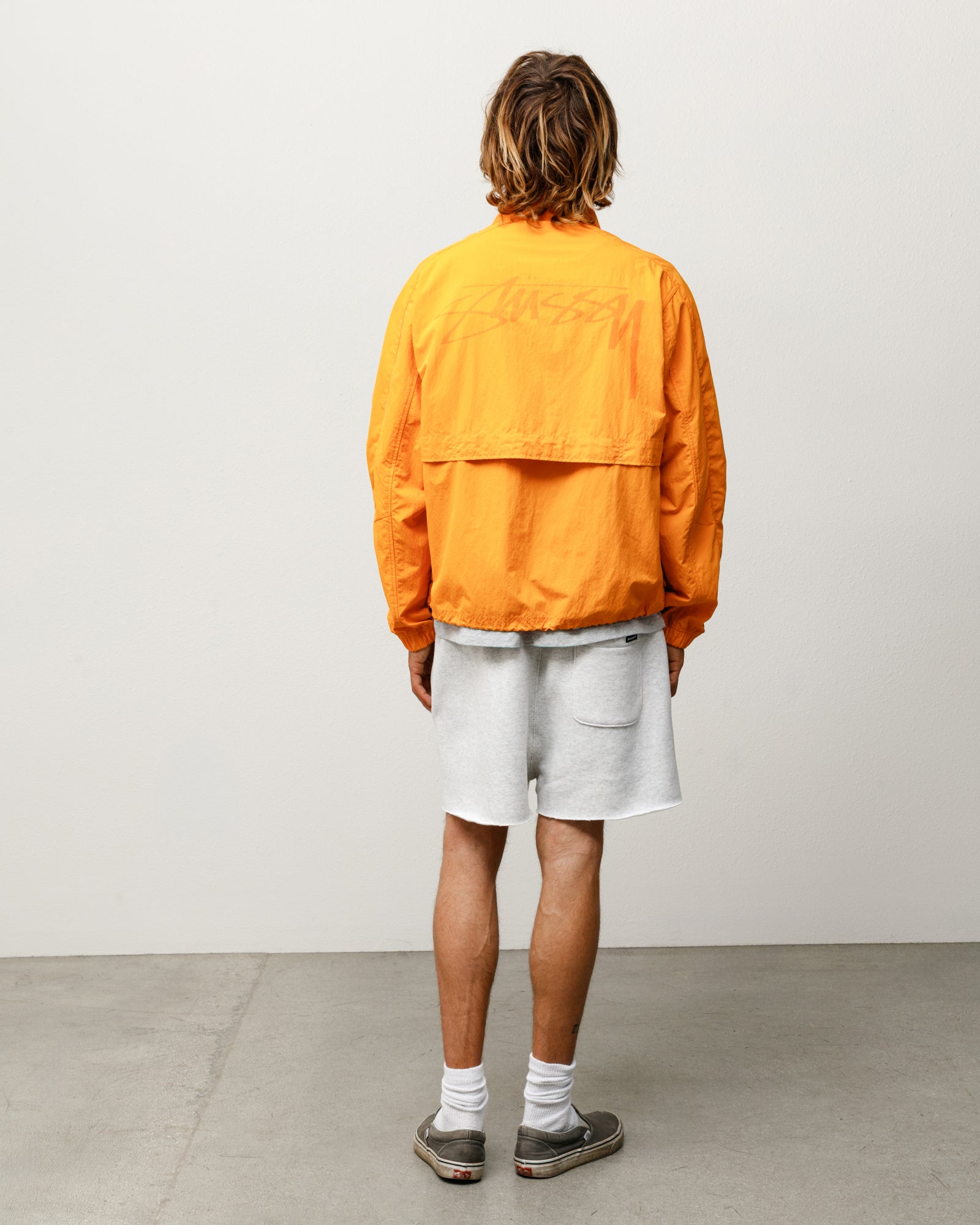 Lightweight Mock Jacket Unisex Long Sleeve In Orange