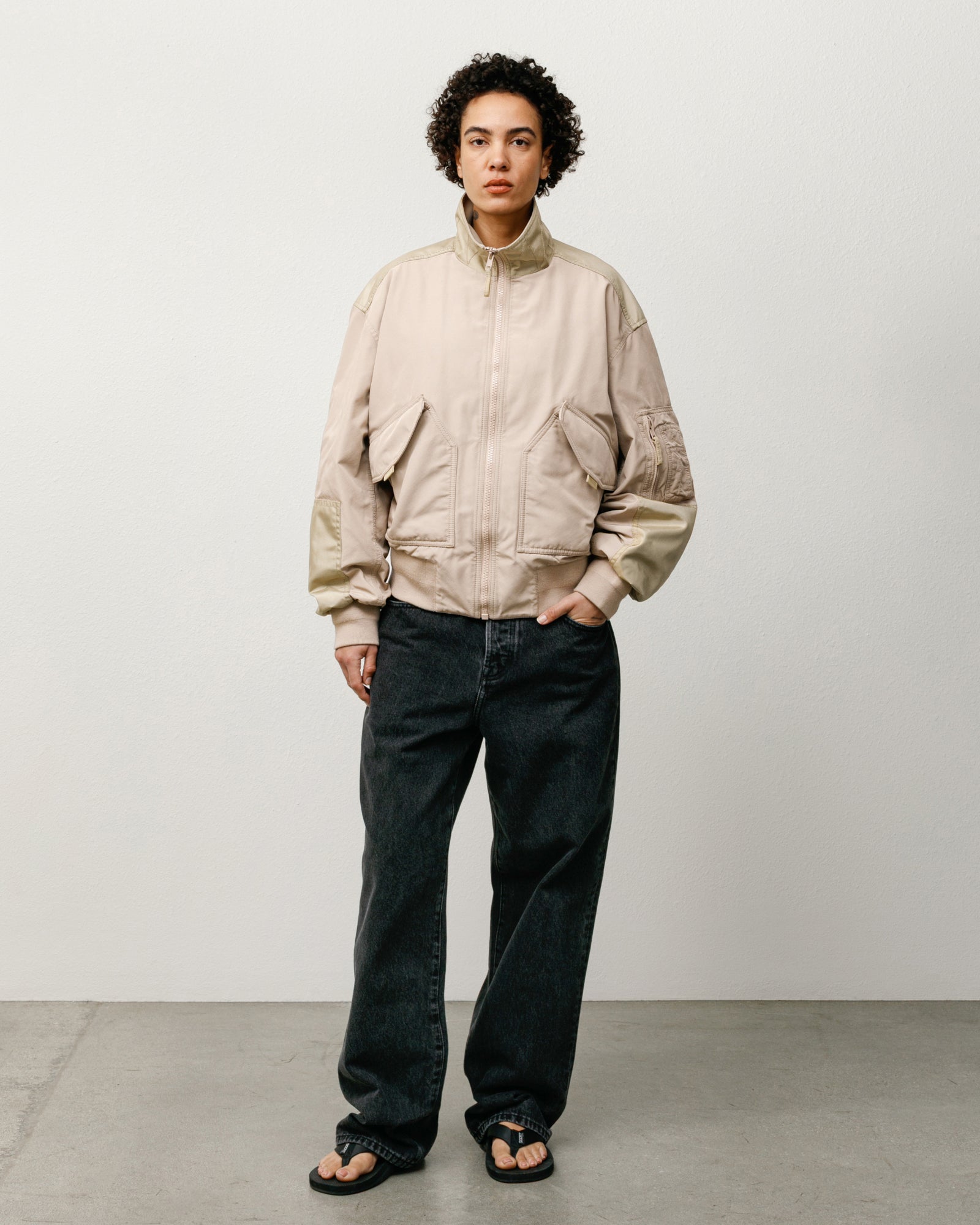 Mock Neck Flight Bomber – Khaki | Outerwear | Stüssy Japan