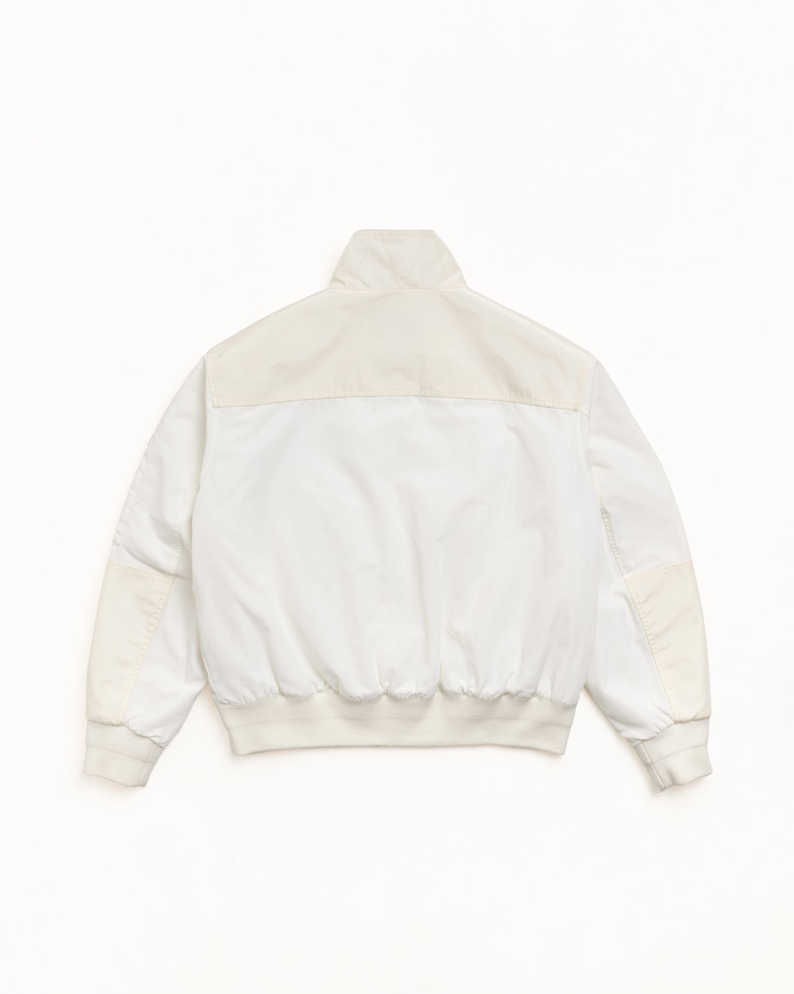 Mock Neck Flight Bomber Mens Long Sleeve In White