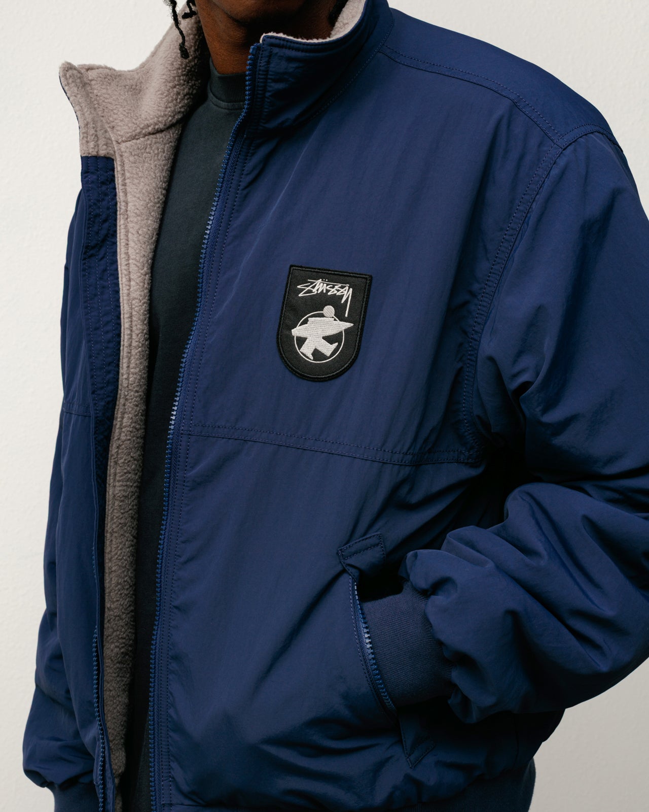 Polar Fleece Lined Jacket – Navy | Outerwear | Stüssy Japan