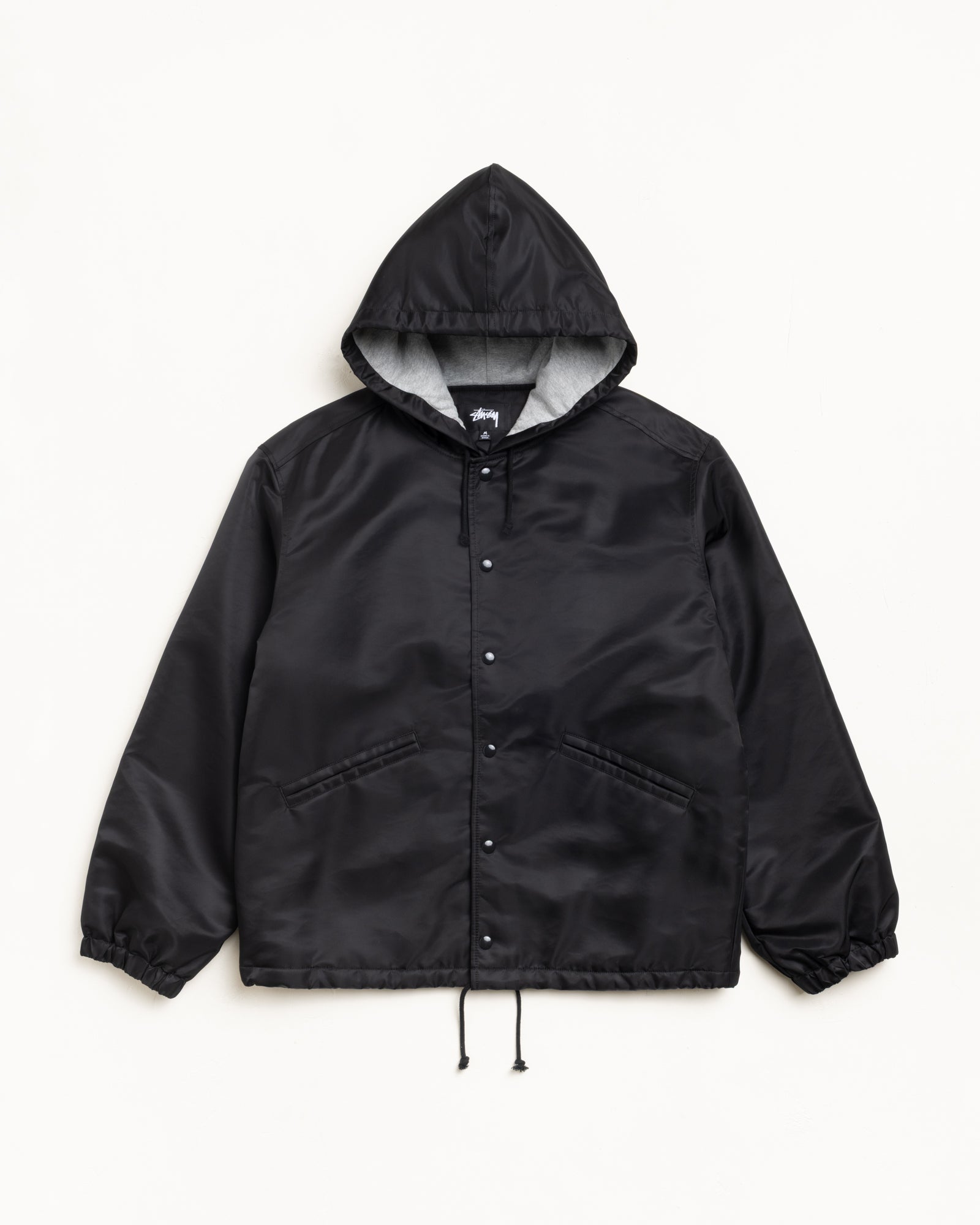 Hooded Coaches Jacket – Black | Outerwear | Stüssy Japan
