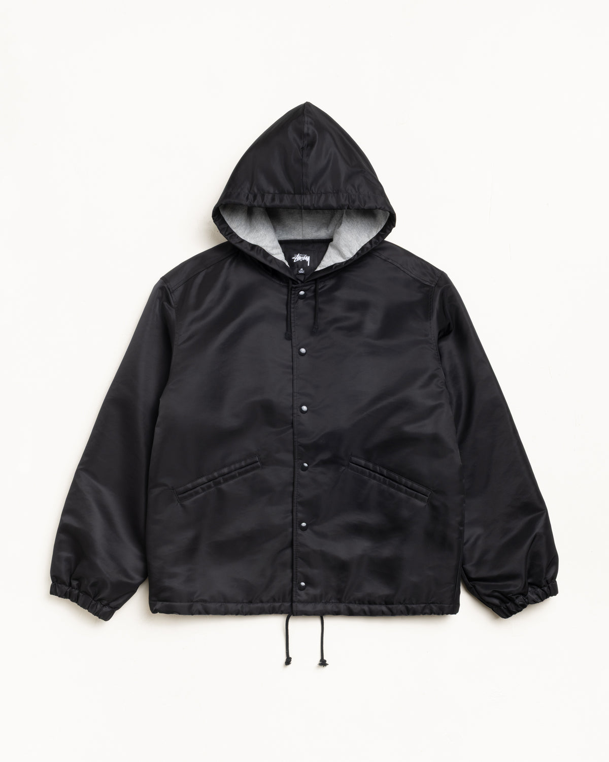 Hooded Coaches Jacket – Black | Outerwear | Stüssy Japan
