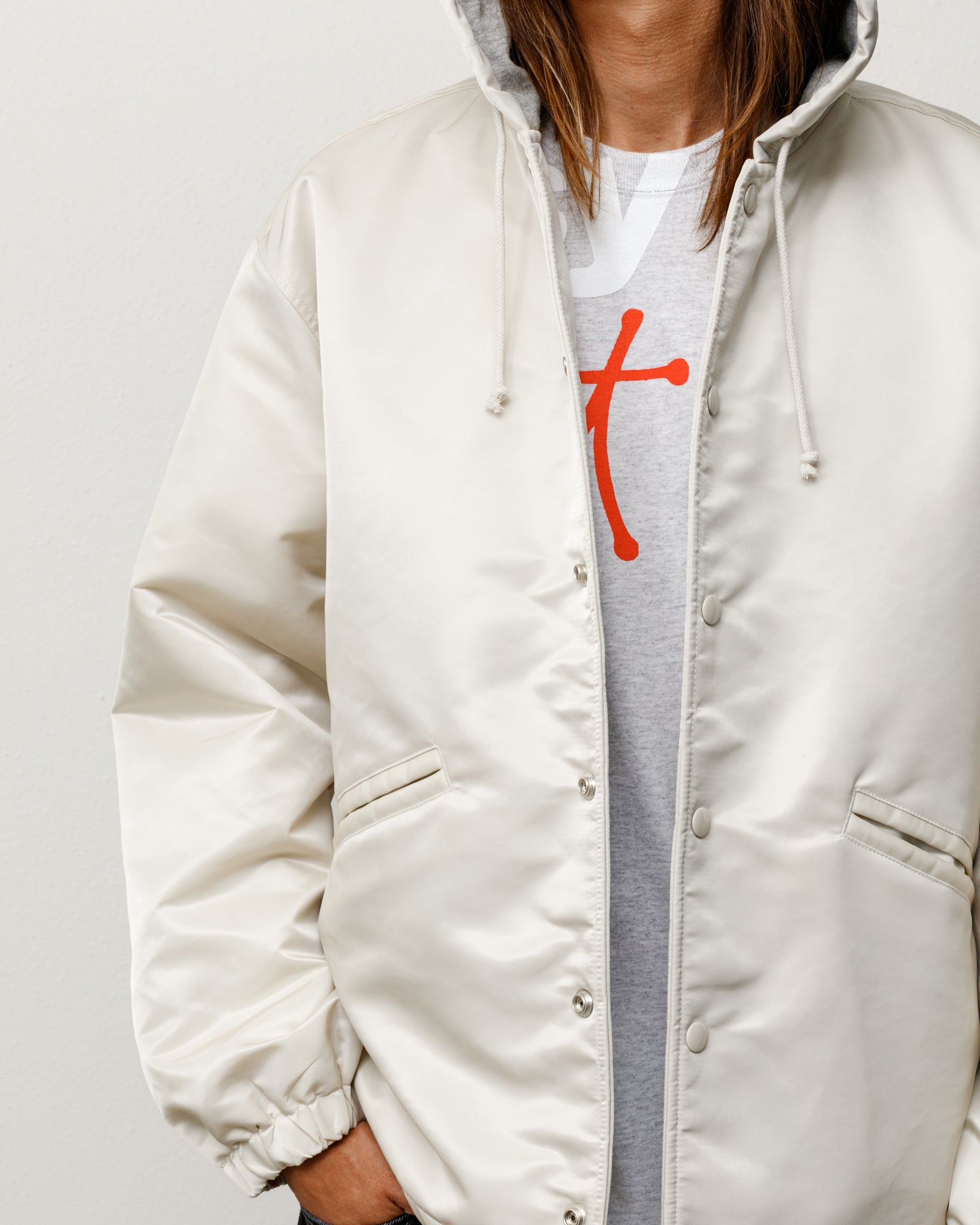 Hooded Coaches Jacket – Bone | Outerwear | Stüssy Japan