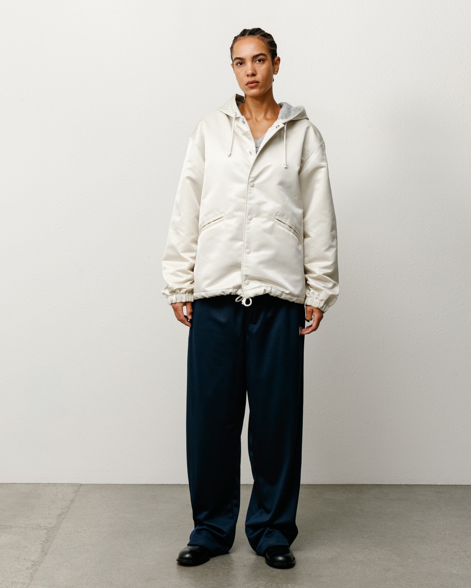 Hooded Coaches Jacket – Bone | Outerwear | Stüssy Japan
