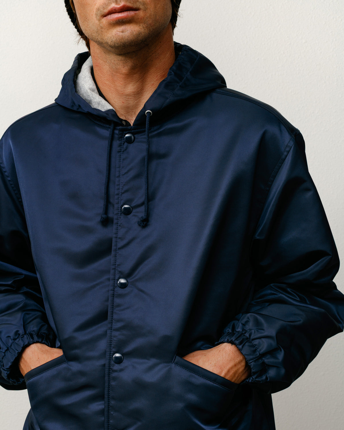 Hooded Coaches Jacket – Navy | Outerwear | Stüssy Japan