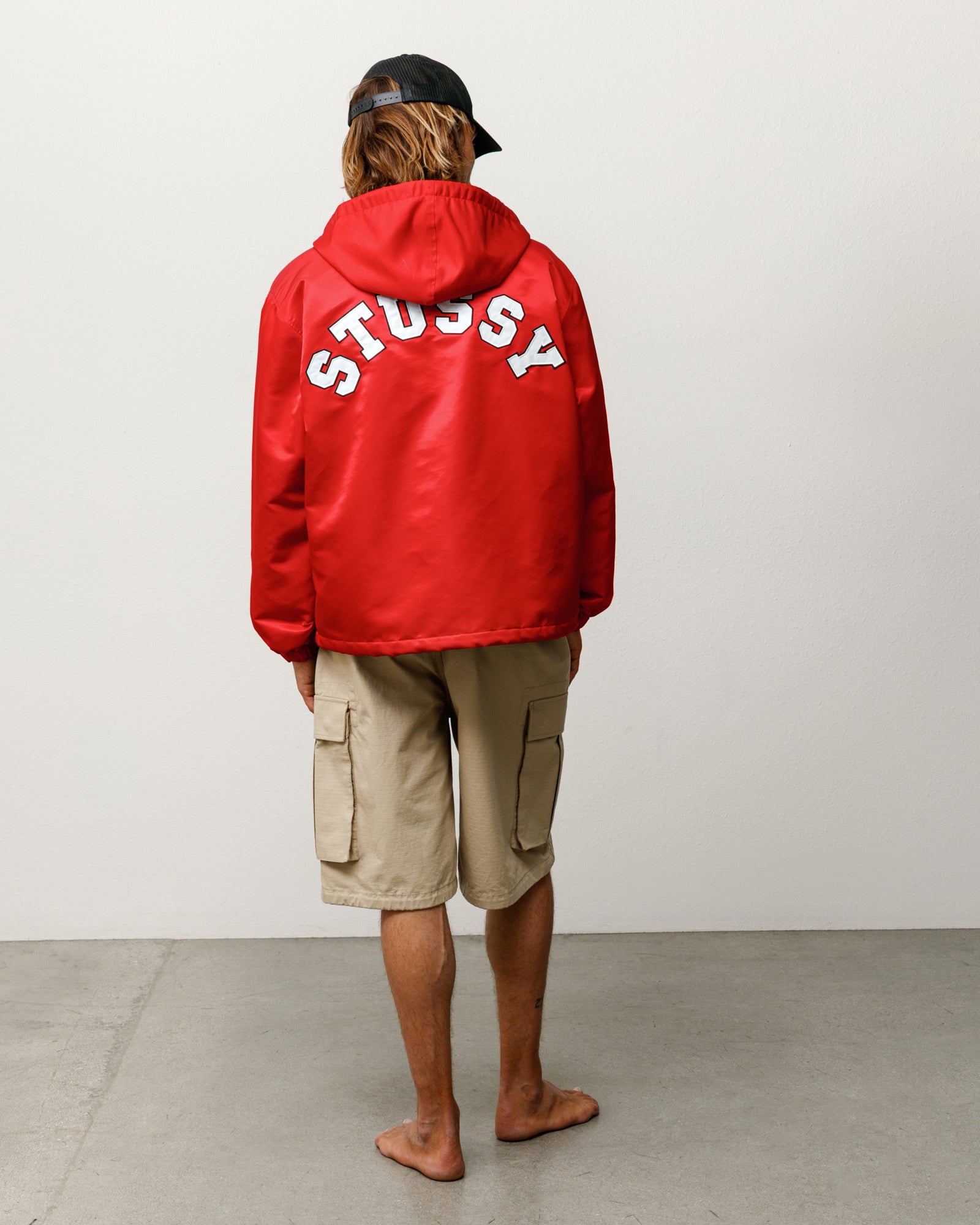 Hooded Coaches Jacket – Red | Outerwear | Stüssy Japan