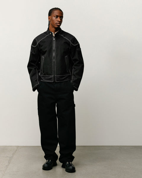 Moto Jacket Mens Long Sleeve In Black