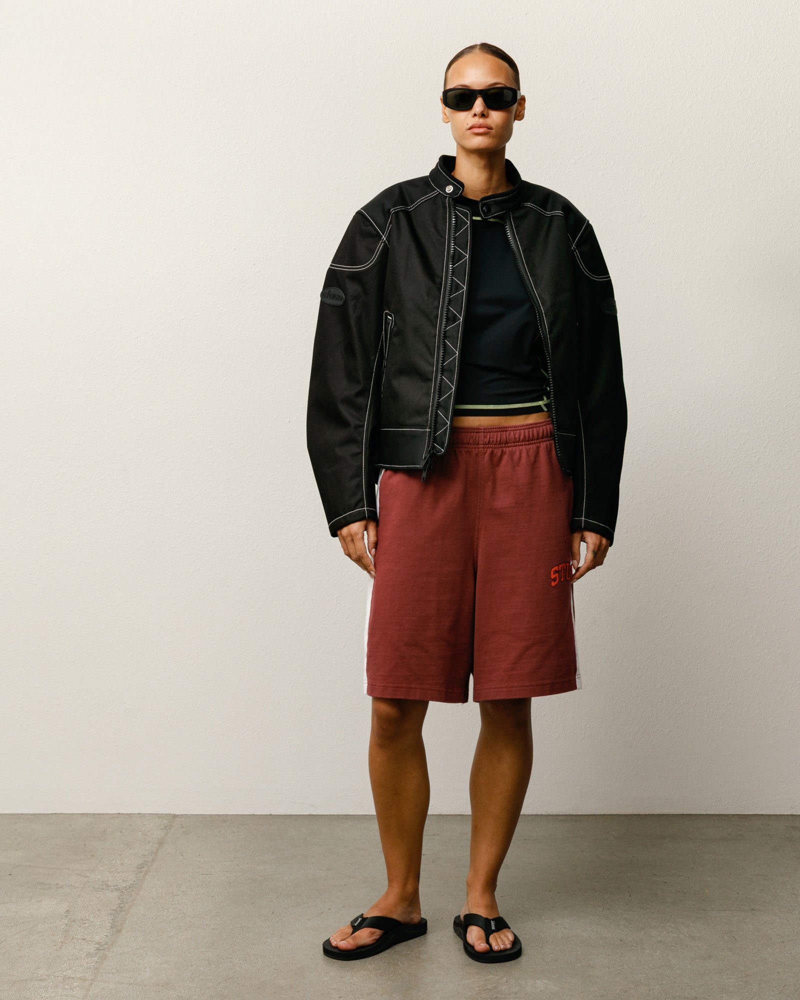 Moto Jacket Mens Long Sleeve In Black