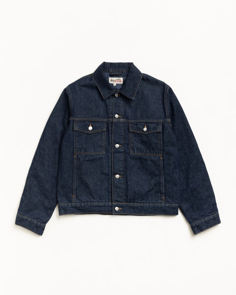 Lined Denim Trucker Mens Long Sleeve In Rinsed Indigo