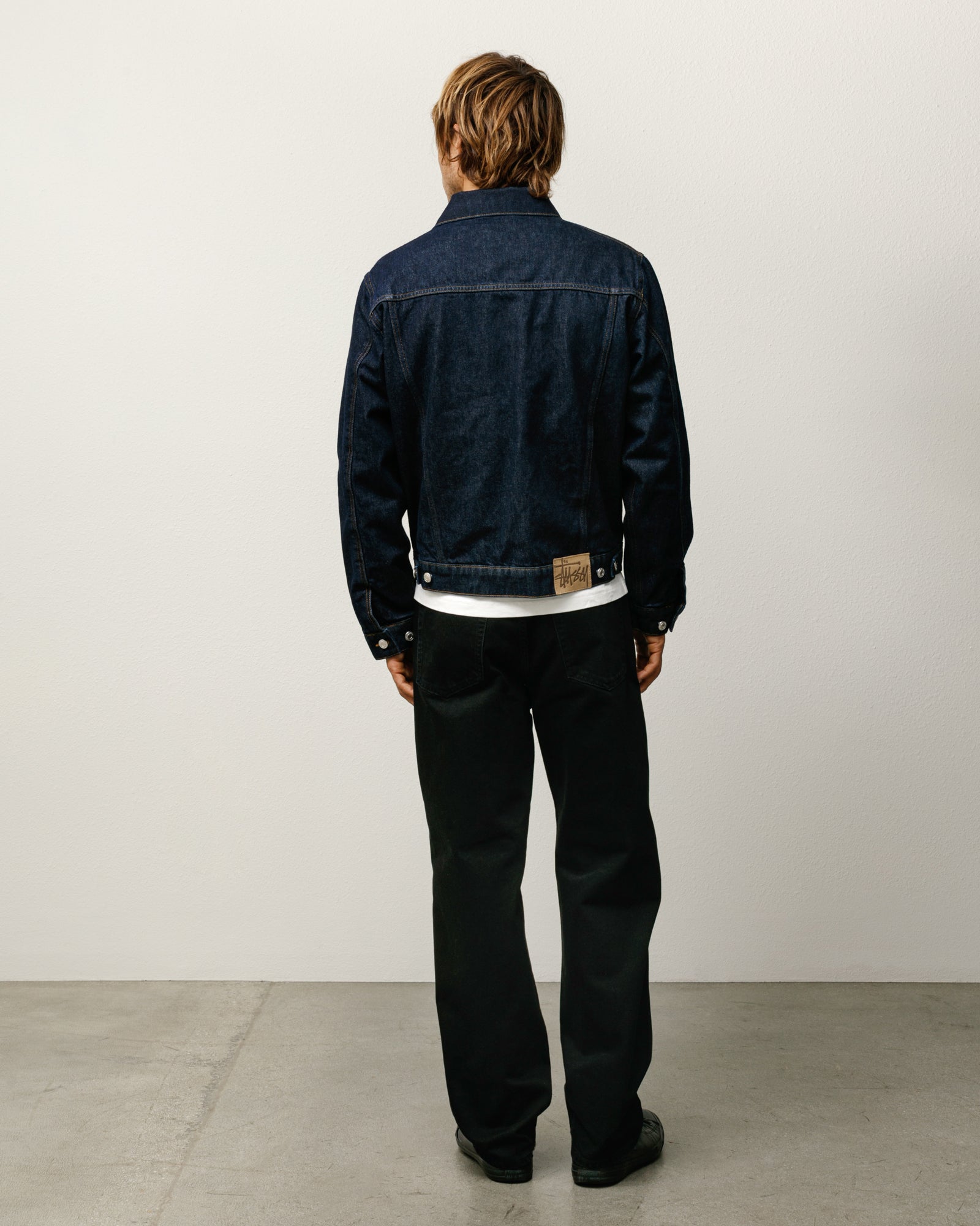 Lined Denim Trucker Mens Long Sleeve In Rinsed Indigo