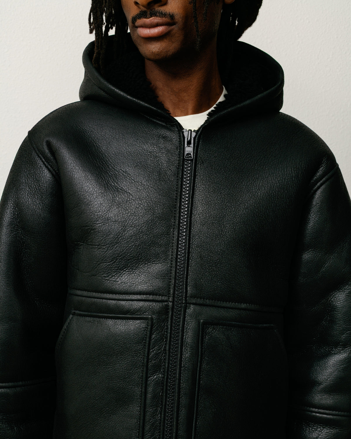 Shearling Hooded Jacket – Black | Outerwear | Stüssy Japan