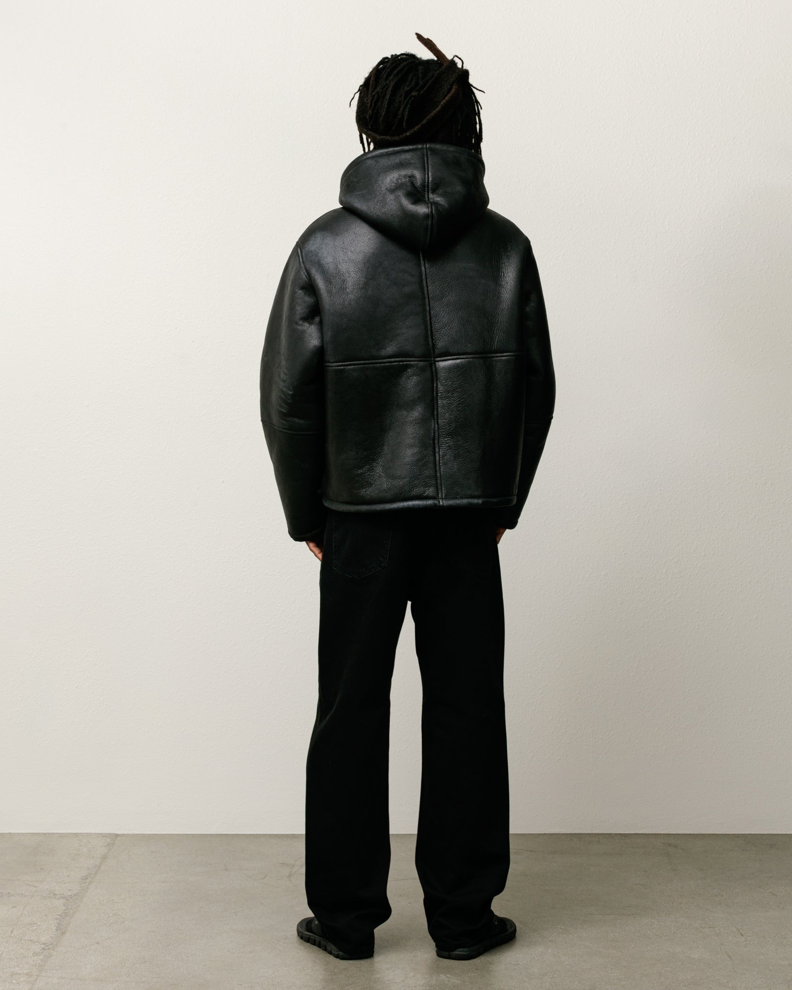 Shearling Hooded Jacket – Black | Outerwear | Stüssy Japan