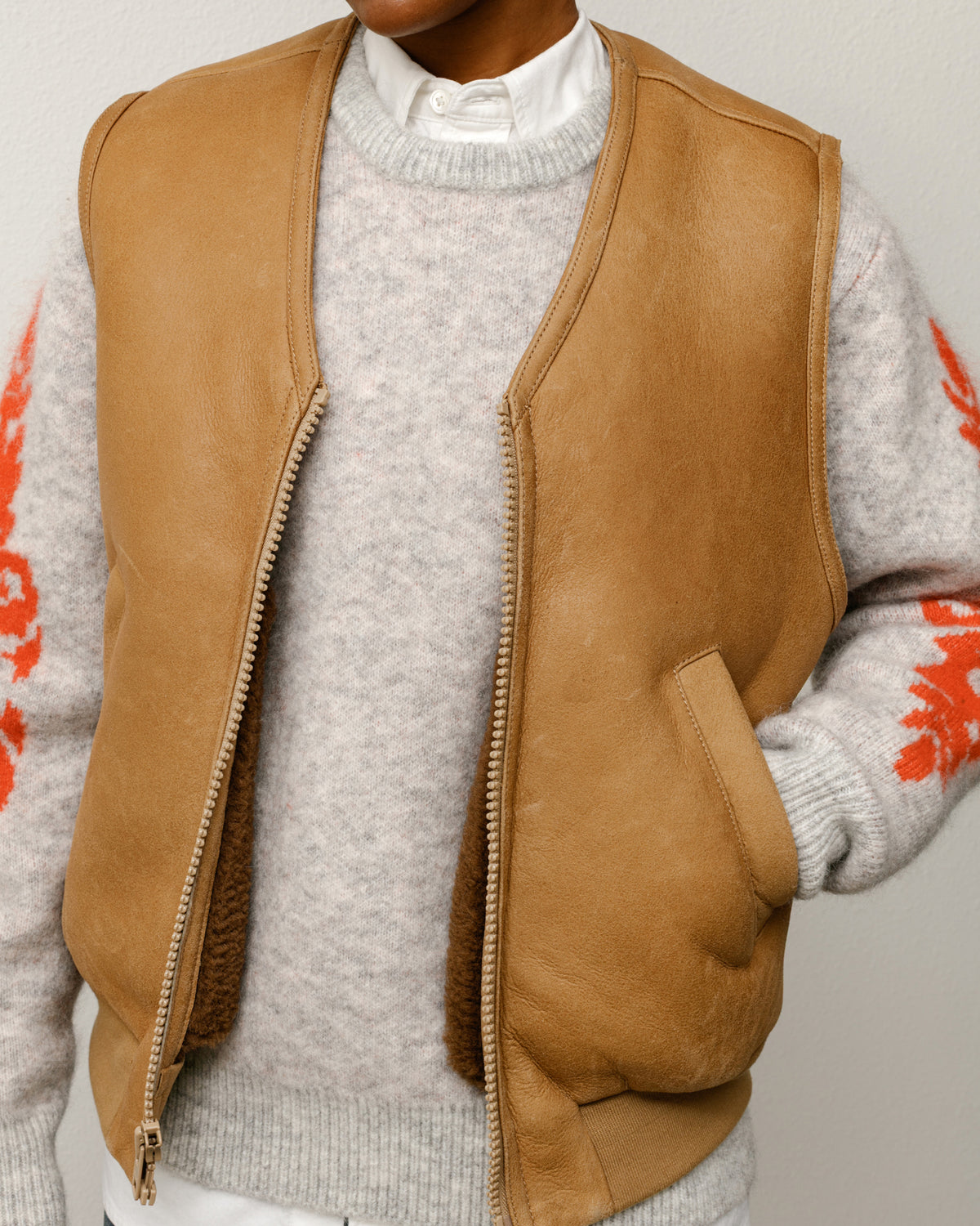 Shearling Vest – Tan | Outerwear | Stüssy Japan
