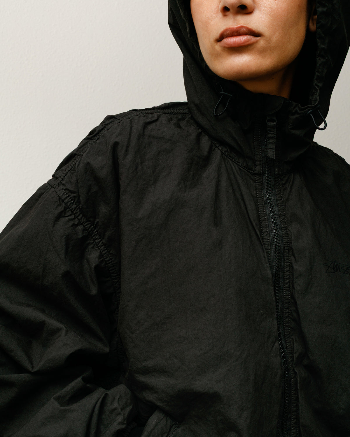 Double Cotton Hooded Jacket – Black | Outerwear | Stüssy Japan