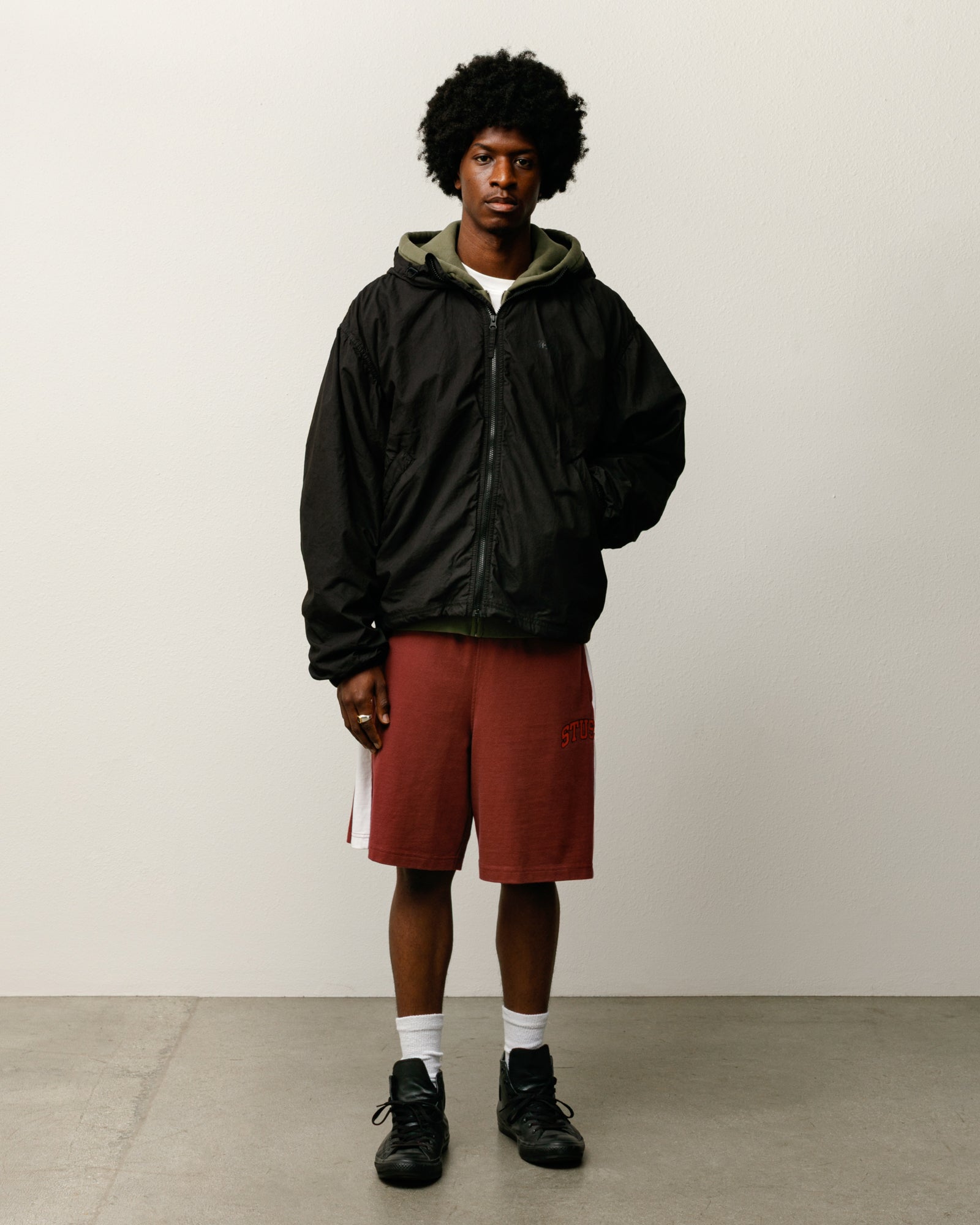 Double Cotton Hooded Jacket – Black | Outerwear | Stüssy Japan