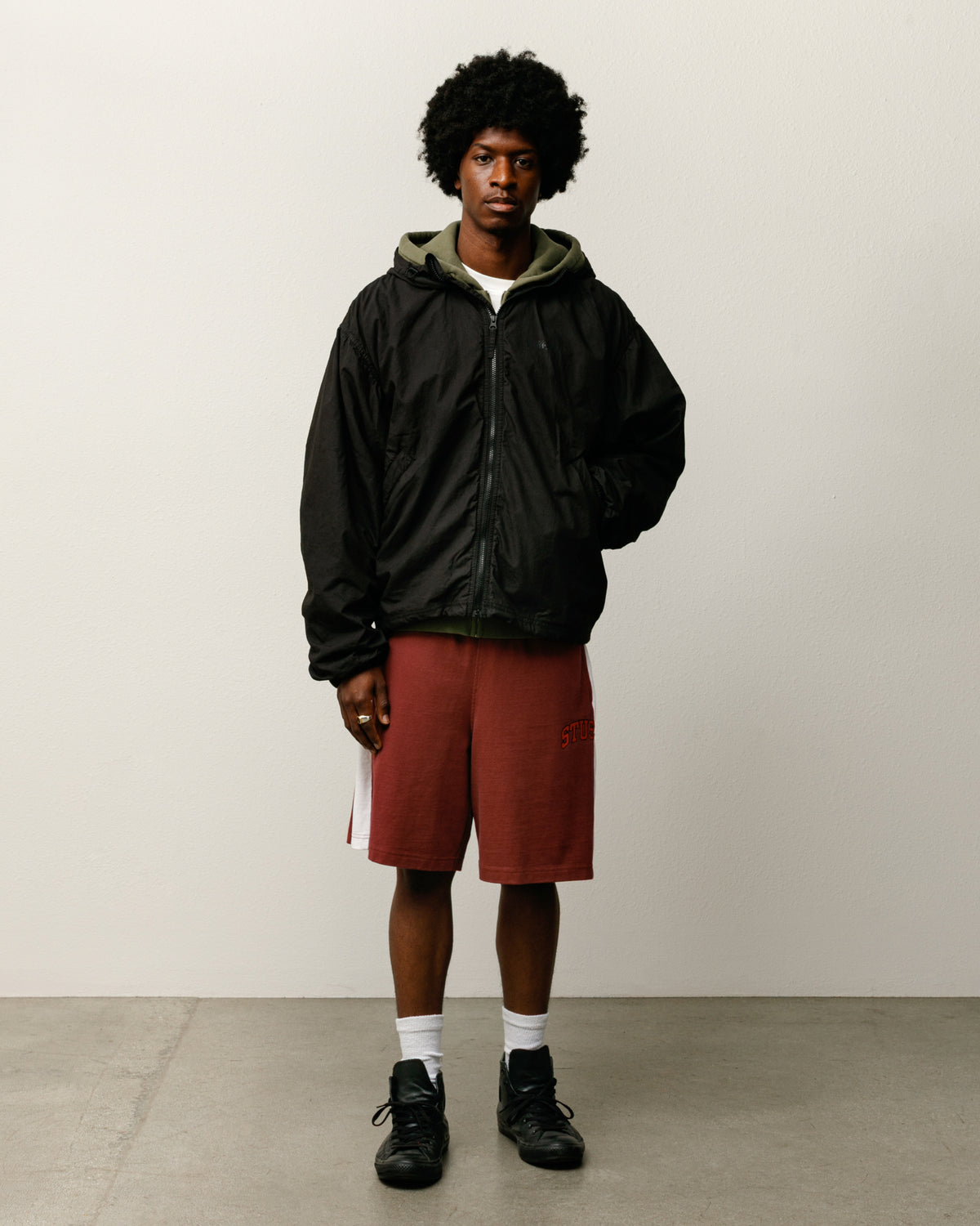 Double Cotton Hooded Jacket – Black | Outerwear | Stüssy Japan