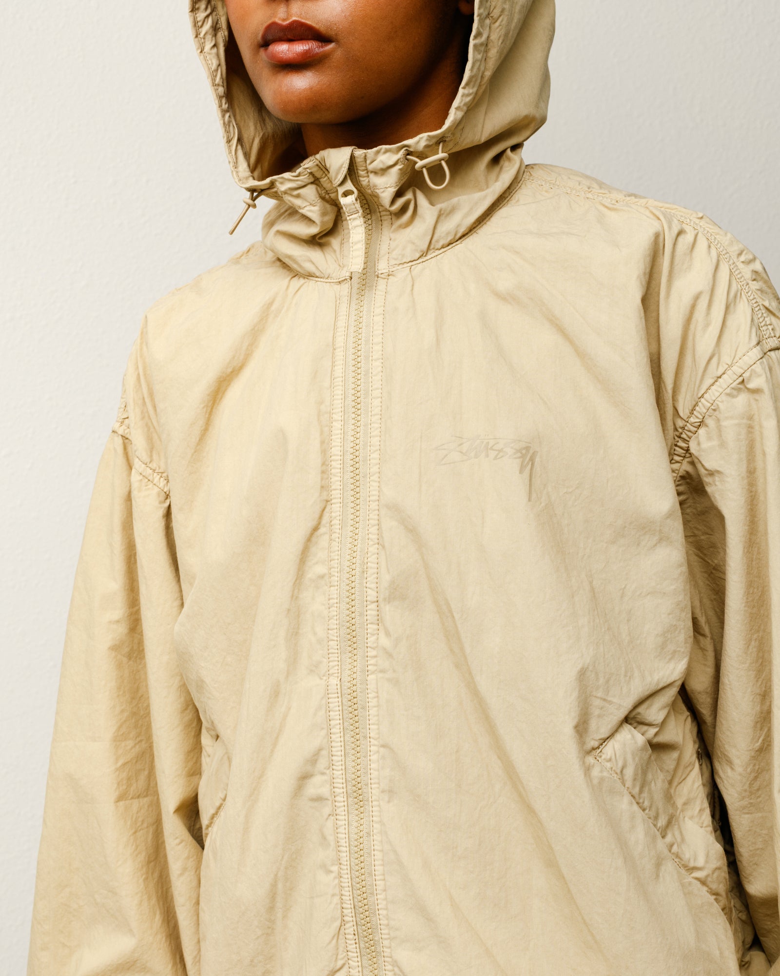 Double Cotton Hooded Jacket – Sand | Outerwear | Stüssy Japan