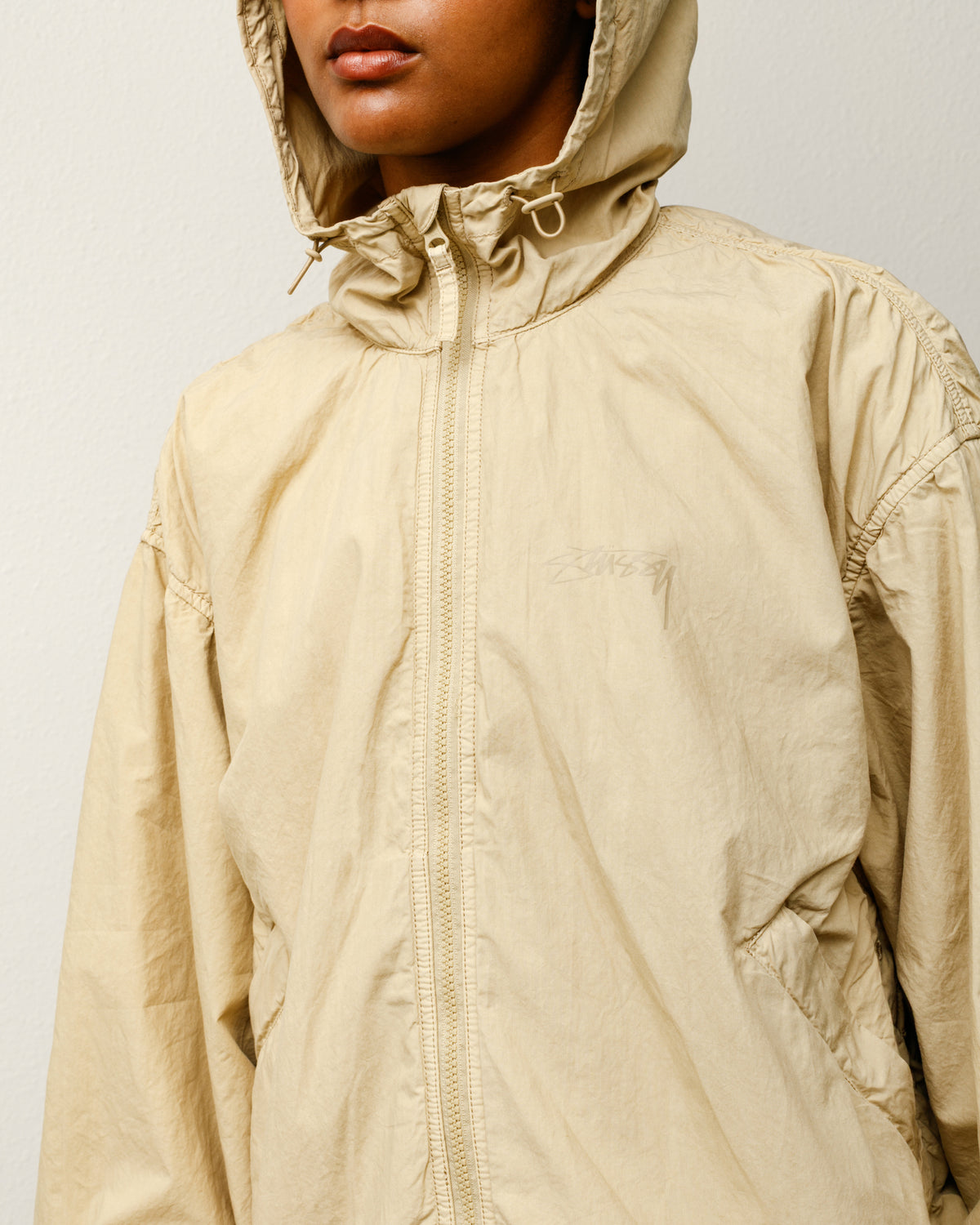 Double Cotton Hooded Jacket – Sand | Outerwear | Stüssy Japan