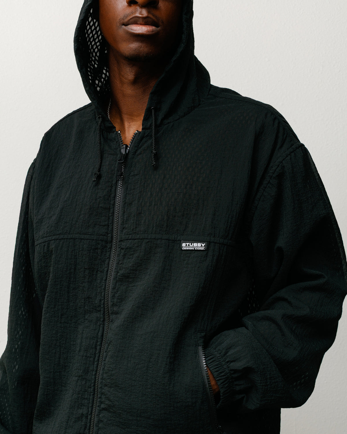 Layered Mesh Hooded Jacket – Black | Outerwear | Stüssy Japan