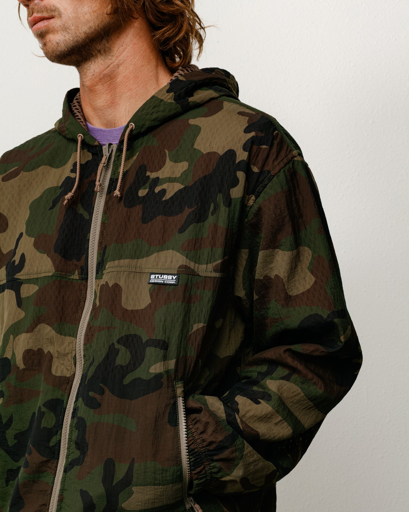 ゆーり V12 カモフラージュジャケット ナイロンジャケット アウター Layered Mesh Hooded Jacket – Woodland Camo | Outerwear | Stüssy Japan