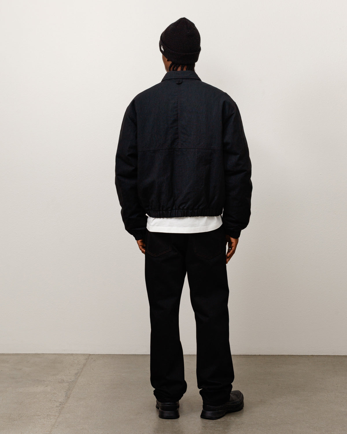 Nyco Collared Work Jacket Unisex Long Sleeve In Black