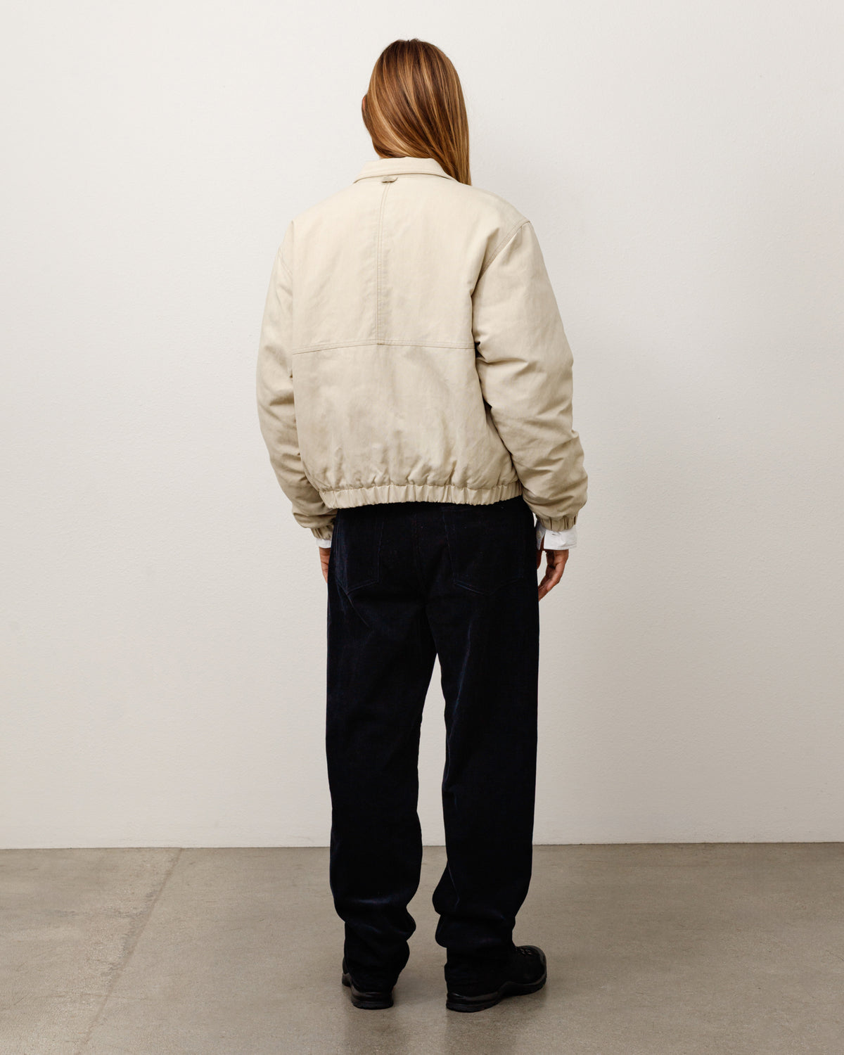 Nyco Collared Work Jacket Unisex Long Sleeve In Sand