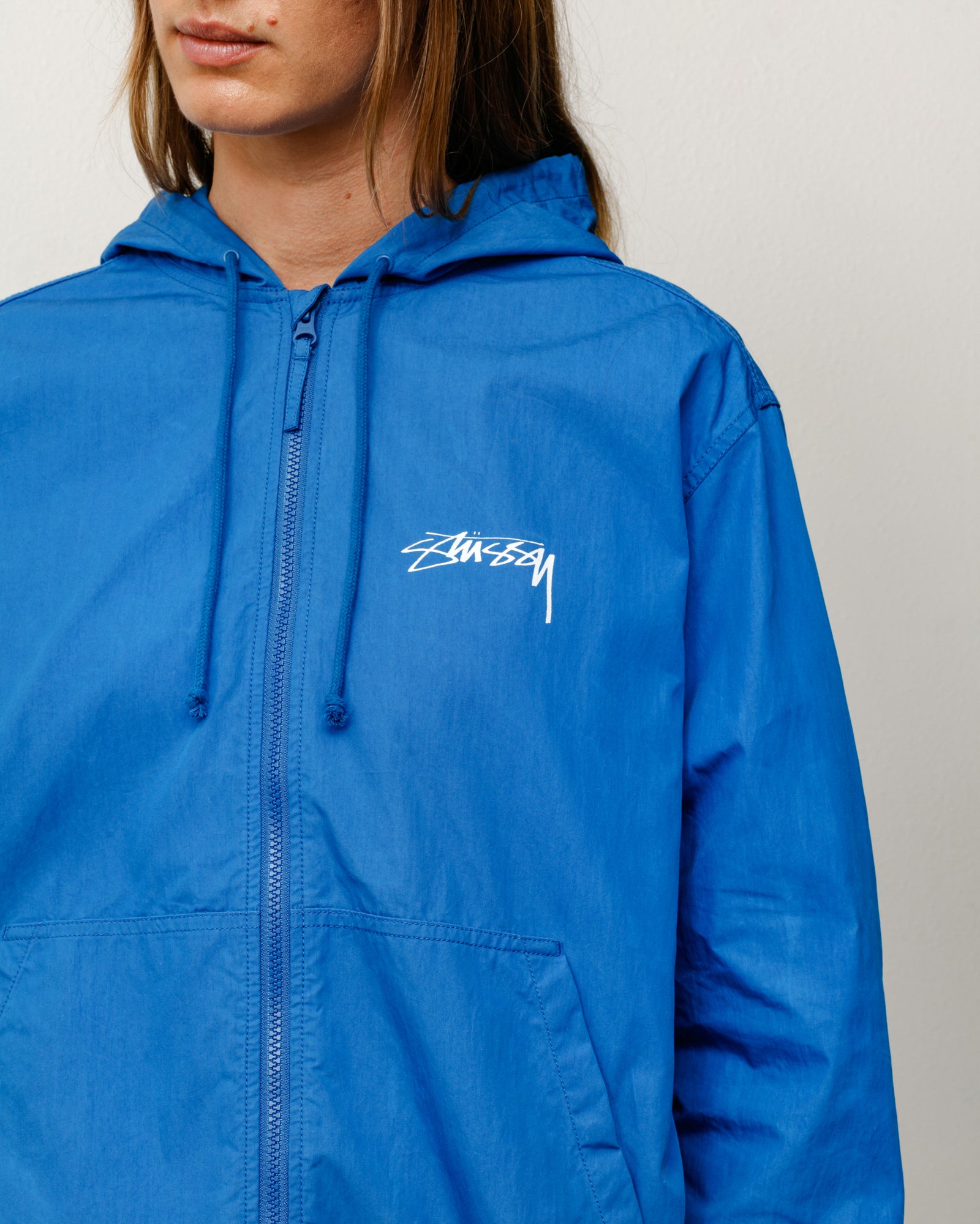 Waxed Cotton Beach Shell - Blue | Outerwear | Stüssy Japan