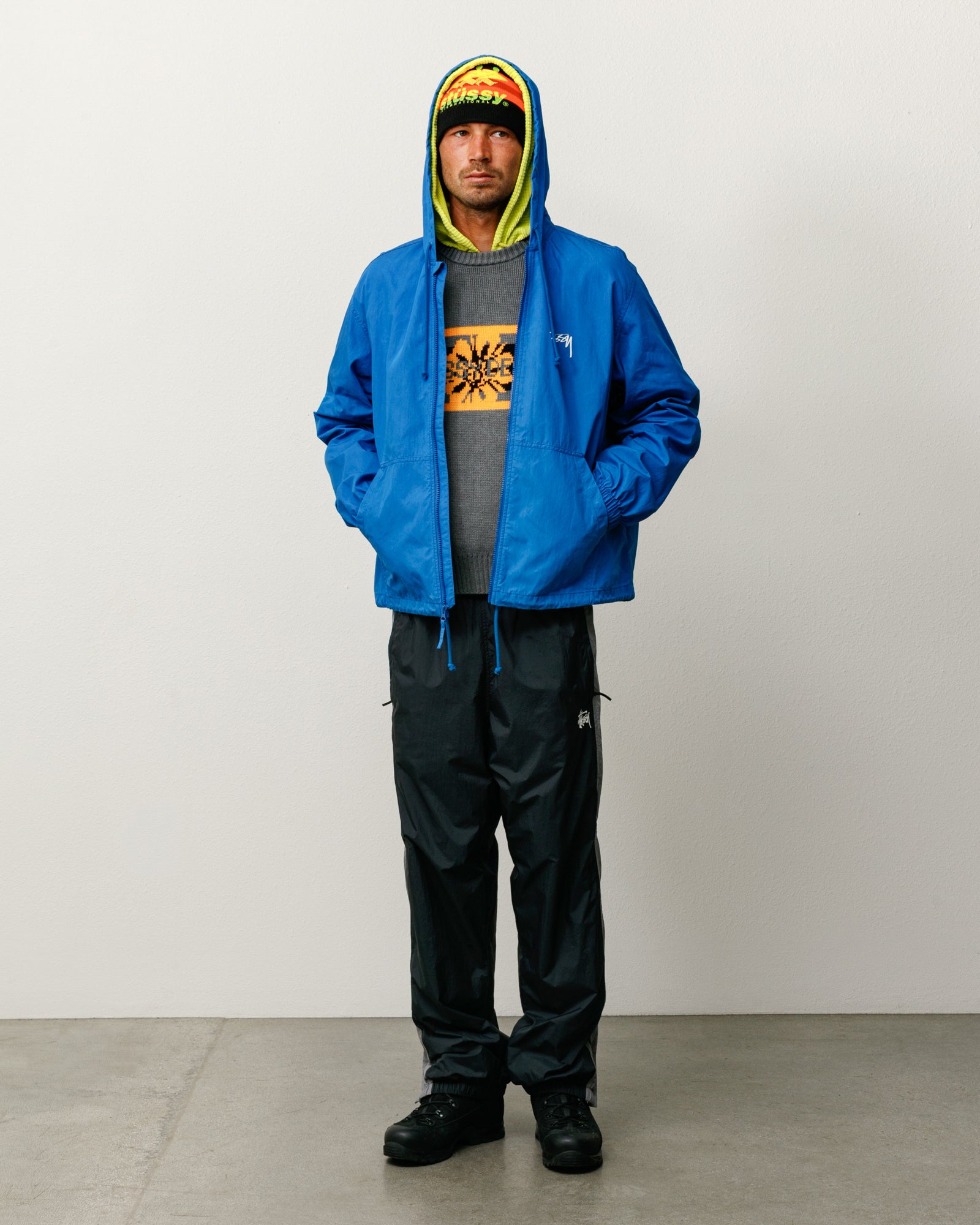 Waxed Cotton Beach Shell - Blue | Outerwear | Stüssy Japan